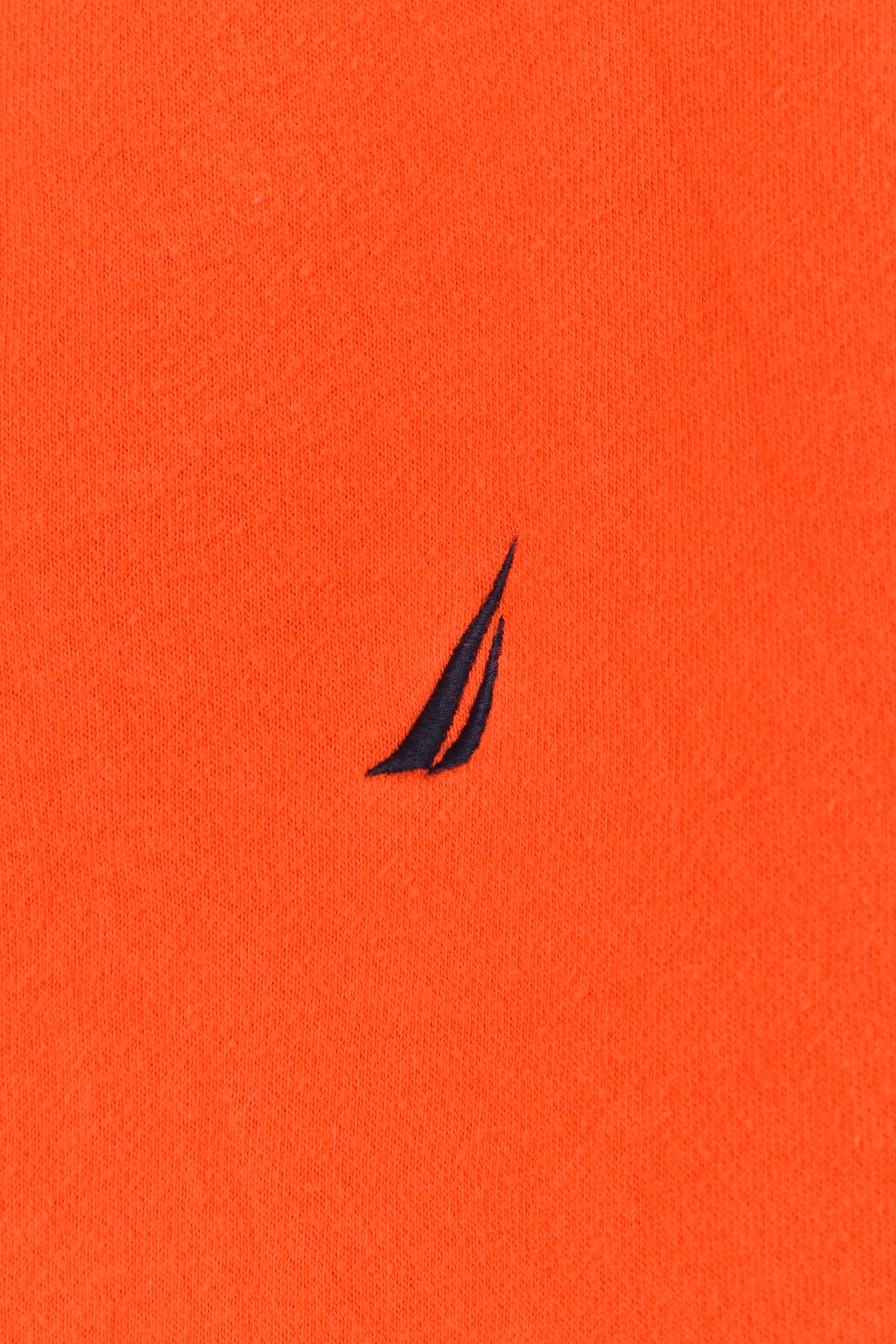 Vintage Nautica sweatshirt, orange embroidered 1/4 zip jumper - AU Large NAUTICA