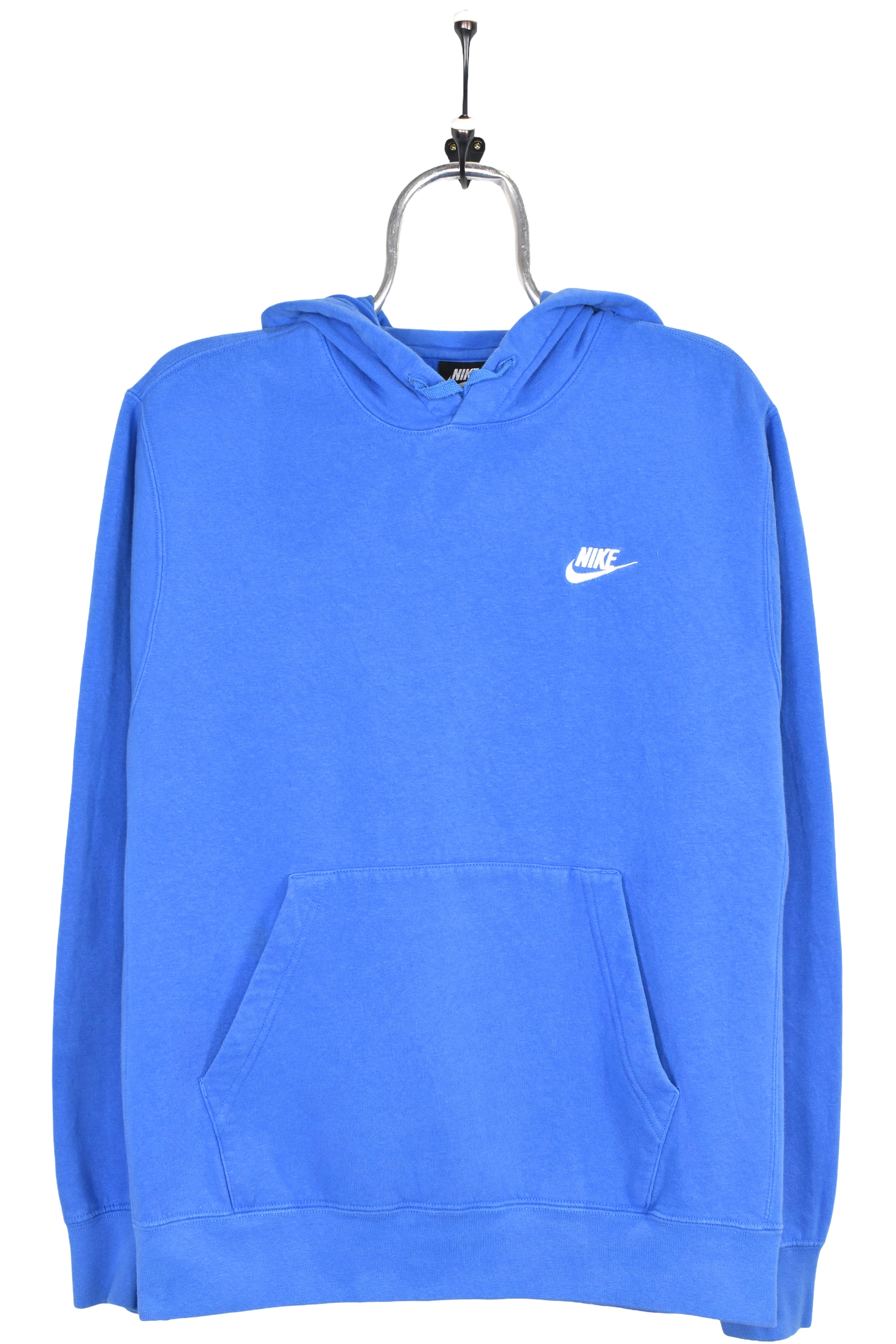 Vintage Nike hoodie, blue embroidered sweatshirt - Medium