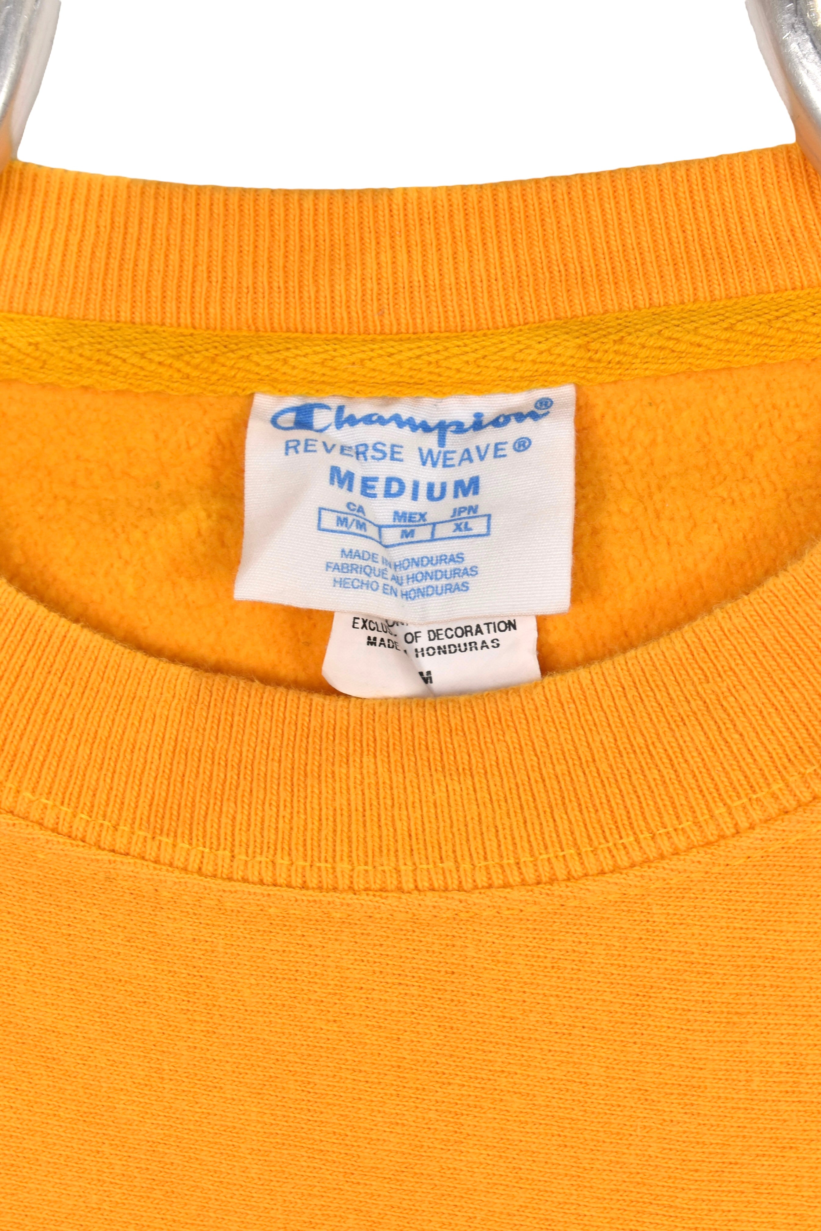 Modern Champion sweatshirt (M), yellow logo crewneck