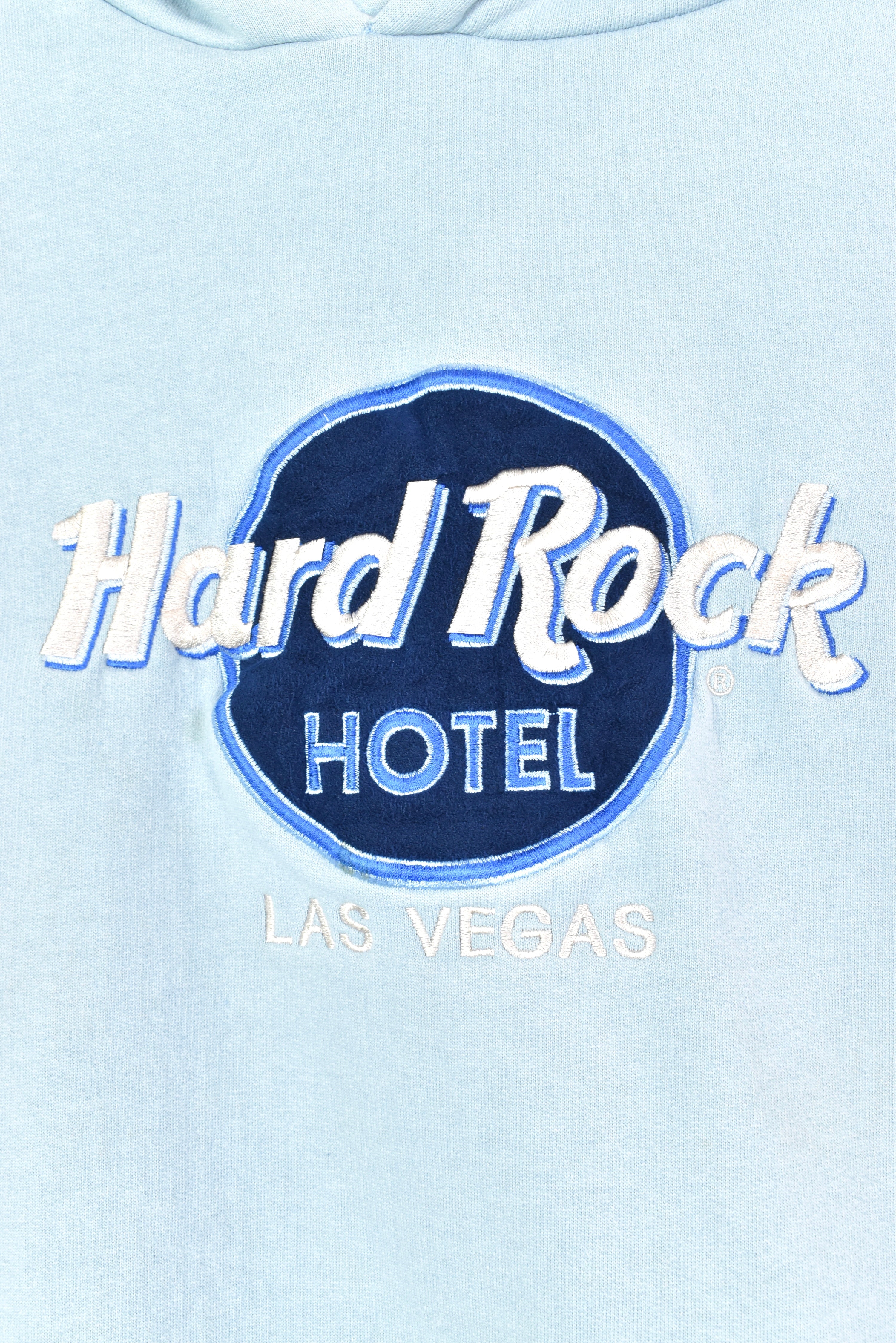 Vintage Hard Rock Cafe hoodie, blue embroidered sweatshirt - AU Large HARD ROCK CAFE
