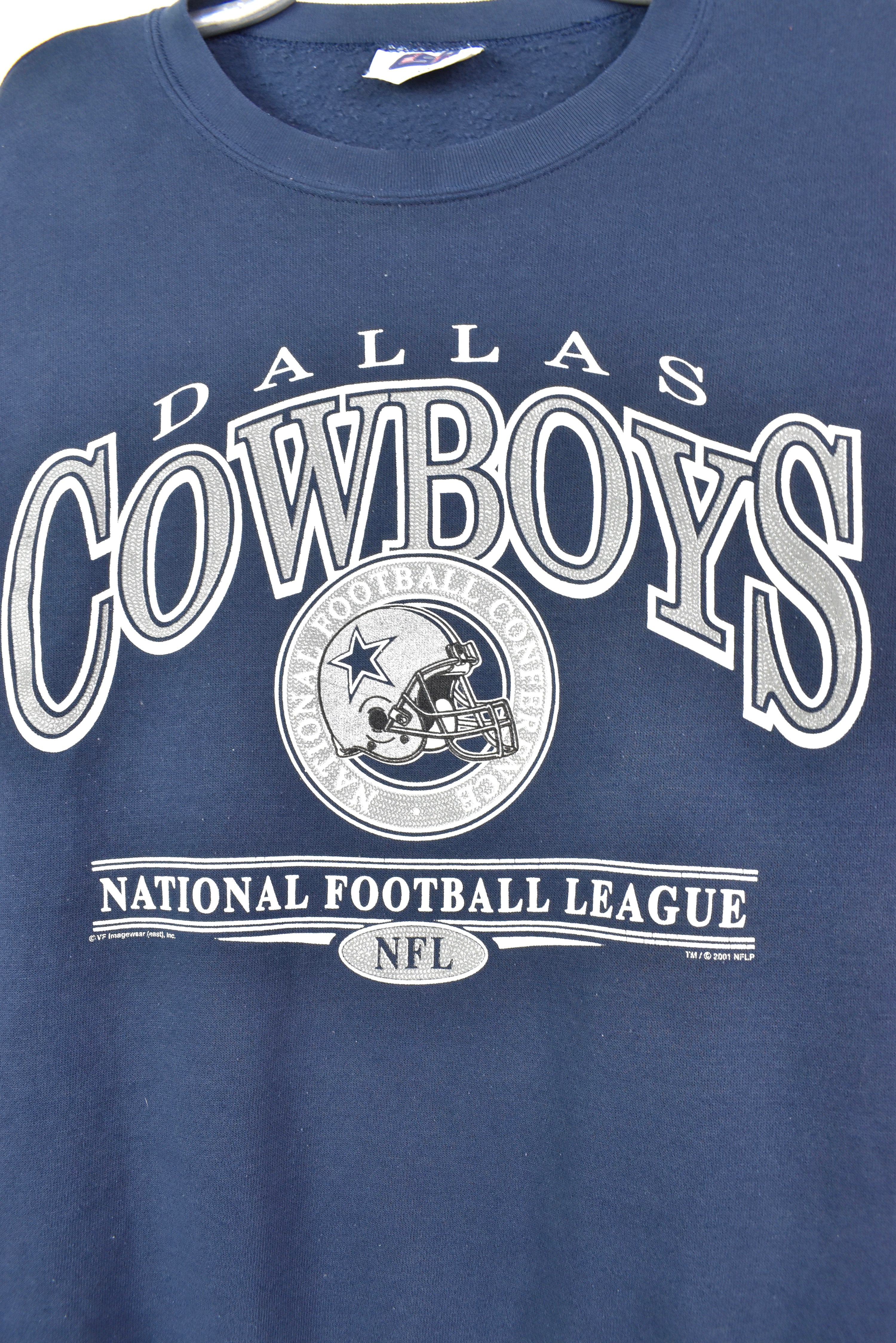 VINTAGE 2001 NFL DALLAS COWBOYS NAVY SWEATSHIRT | LARGE PRO SPORT