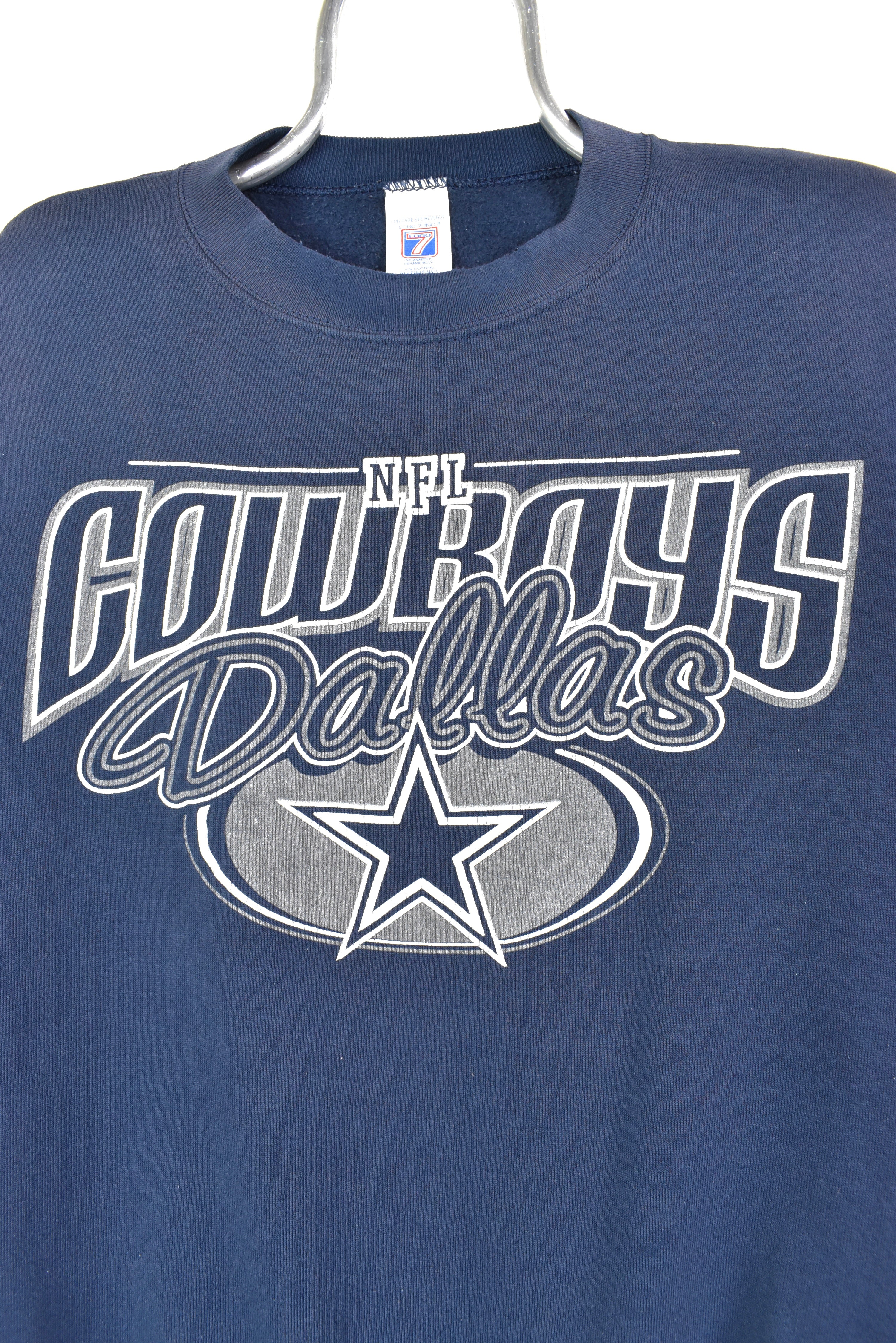 VINTAGE NFL DALLAS COWBOYS NAVY SWEATSHIRT | LARGE PRO SPORT