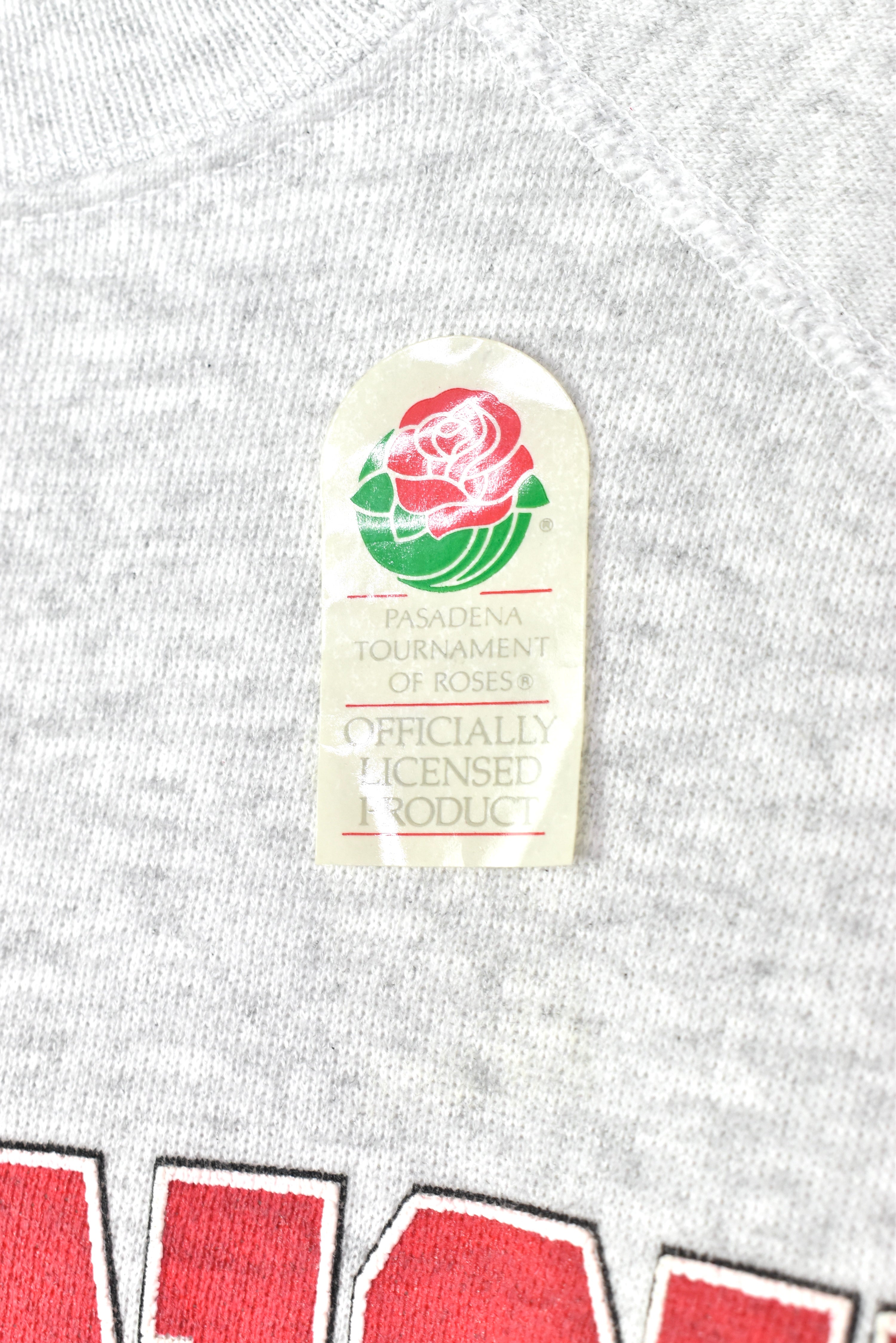VINTAGE 1994 ROSE BOWL WISCONSIN UNIVERSITY GREY SWEATSHIRT | XL COLLEGE