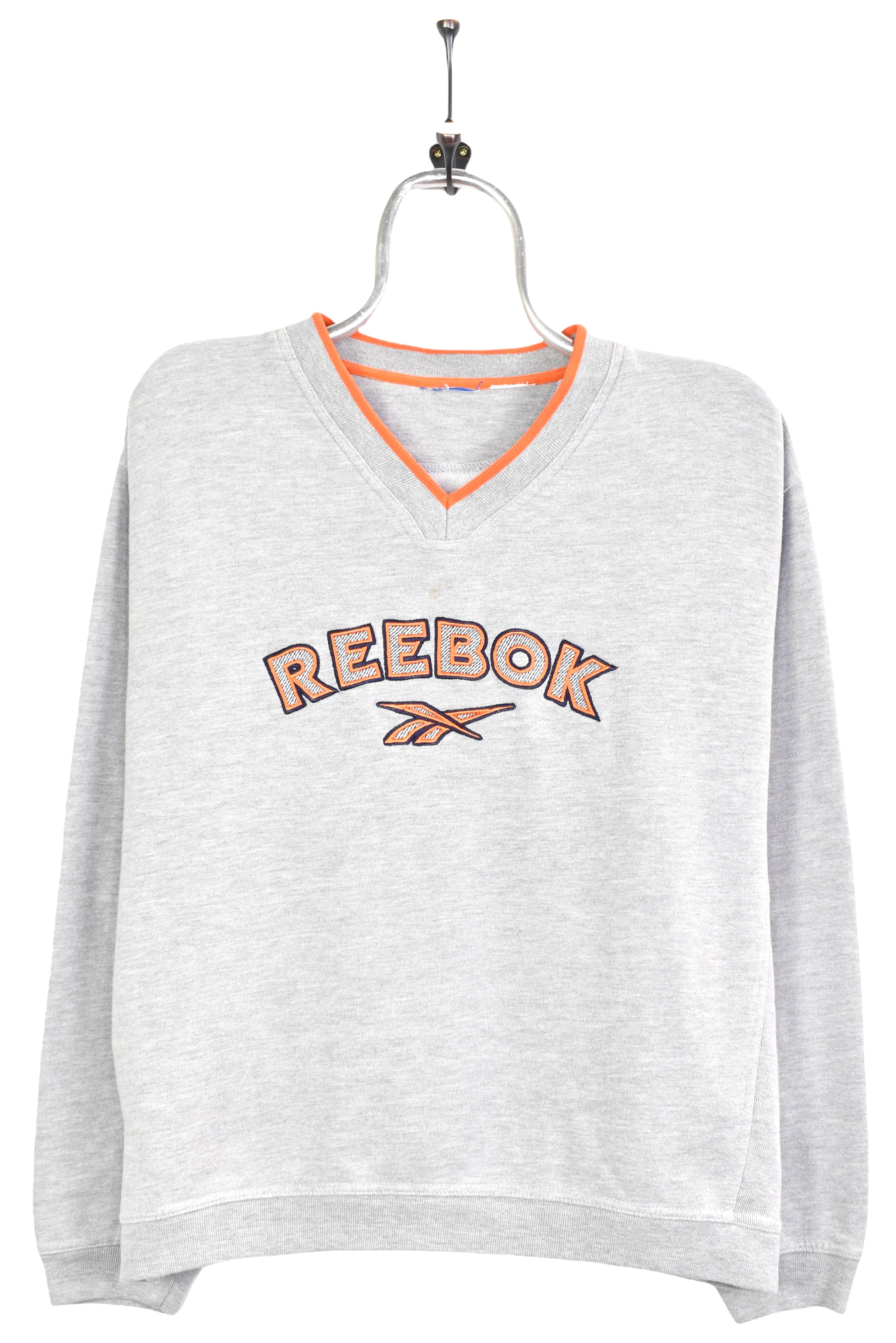 Vintage women's Reebok embroidered grey sweatshirt | Medium REEBOK