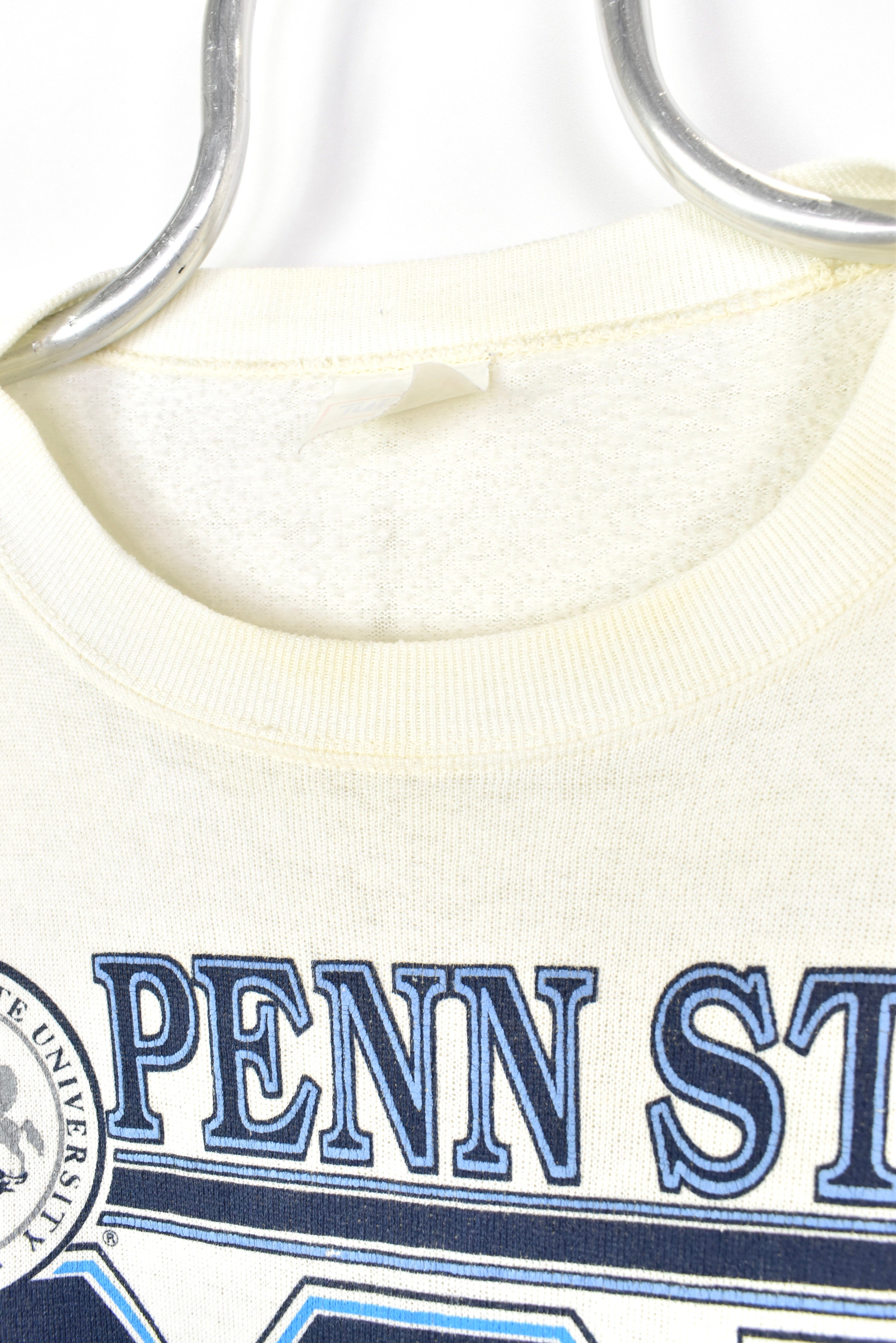 VINTAGE PENN STATE UNIVERSITY WHITE SWEATSHIRT | LARGE COLLEGE