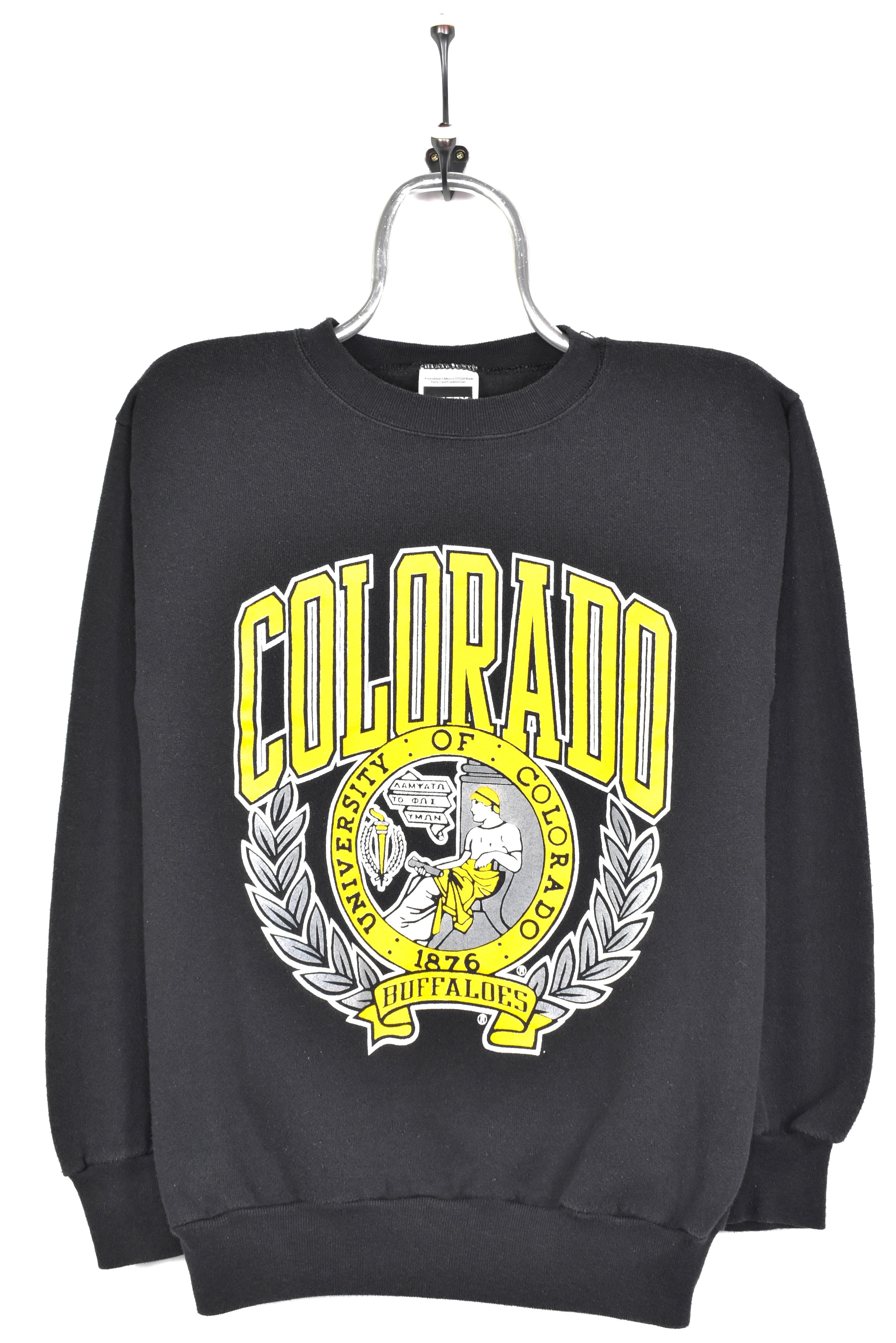 VINTAGE COLORADO UNIVERSITY BLACK SWEATSHIRT | SMALL COLLEGE