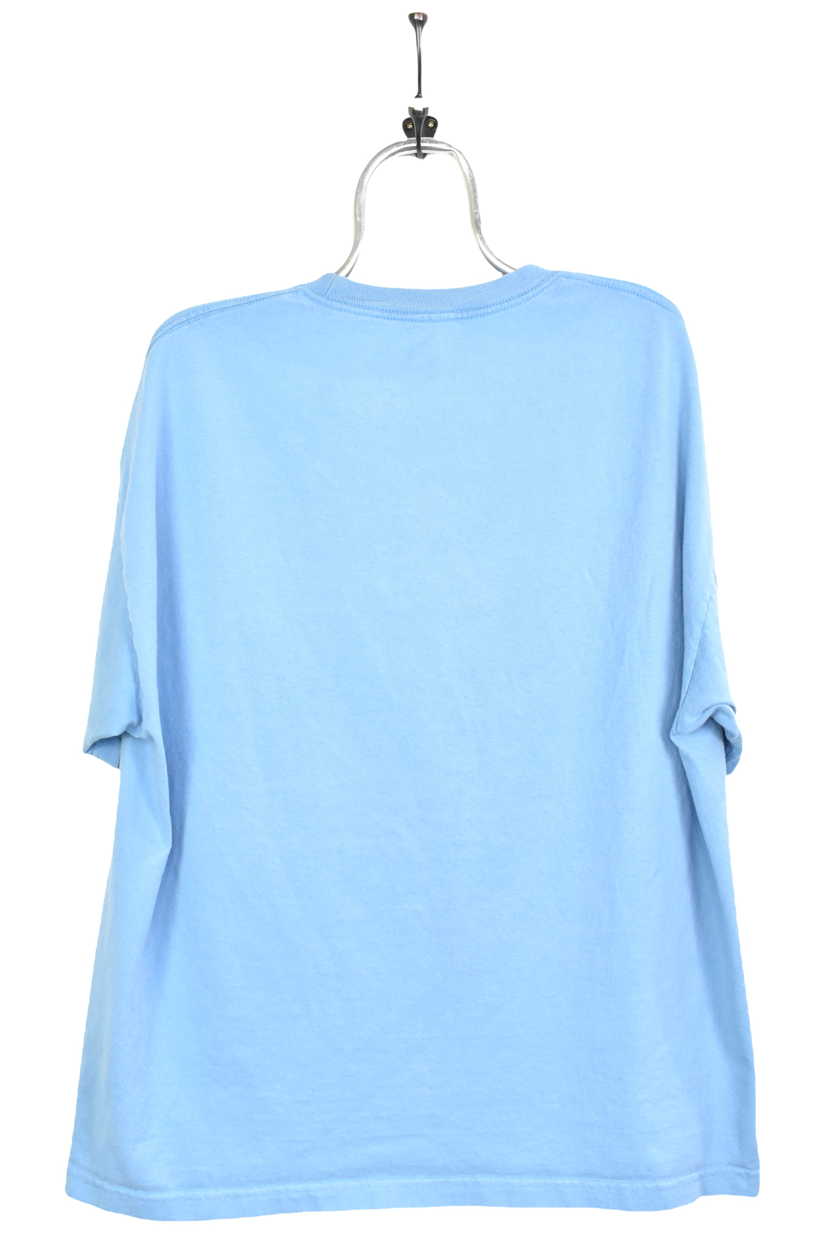 Vintage Nike shirt, big logo swoosh graphic tee - XL. light blue NIKE