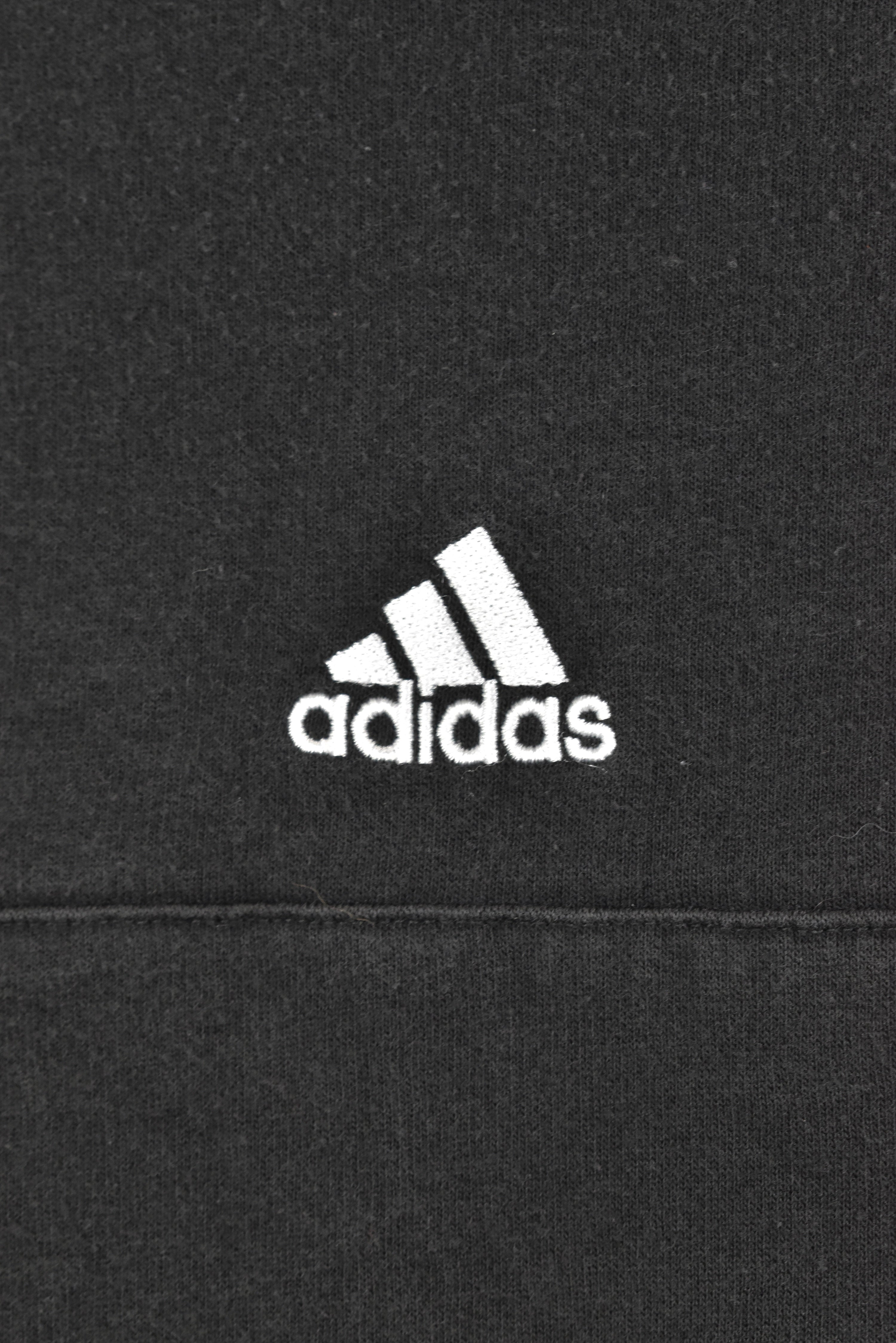 VINTAGE ADIDAS EMBROIDERED BLACK SWEATSHIRT | XL ADIDAS
