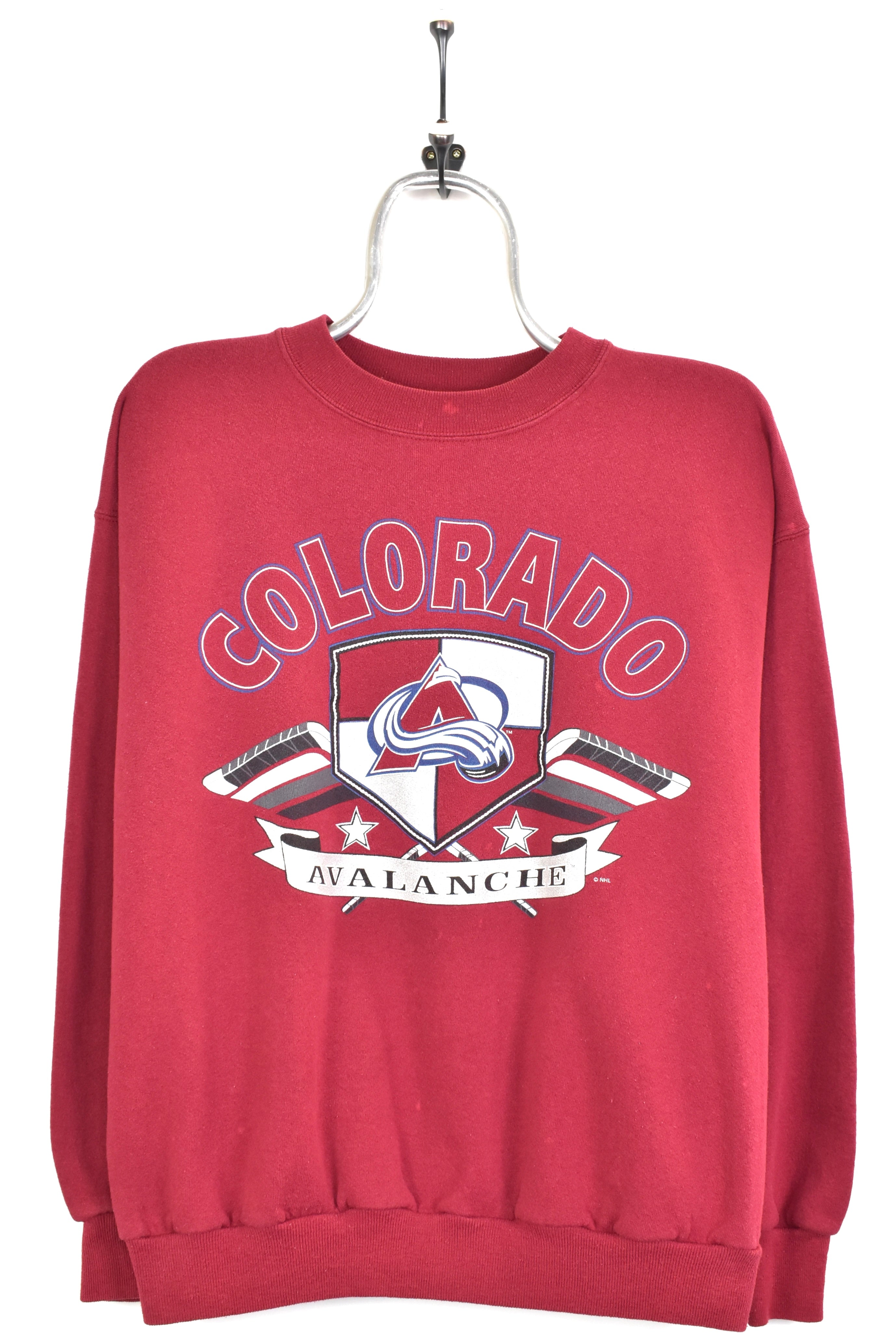 Vintage Colorado Avalanche sweatshirt, NHL long sleeve graphic crewneck - medium, burgundy PRO SPORT