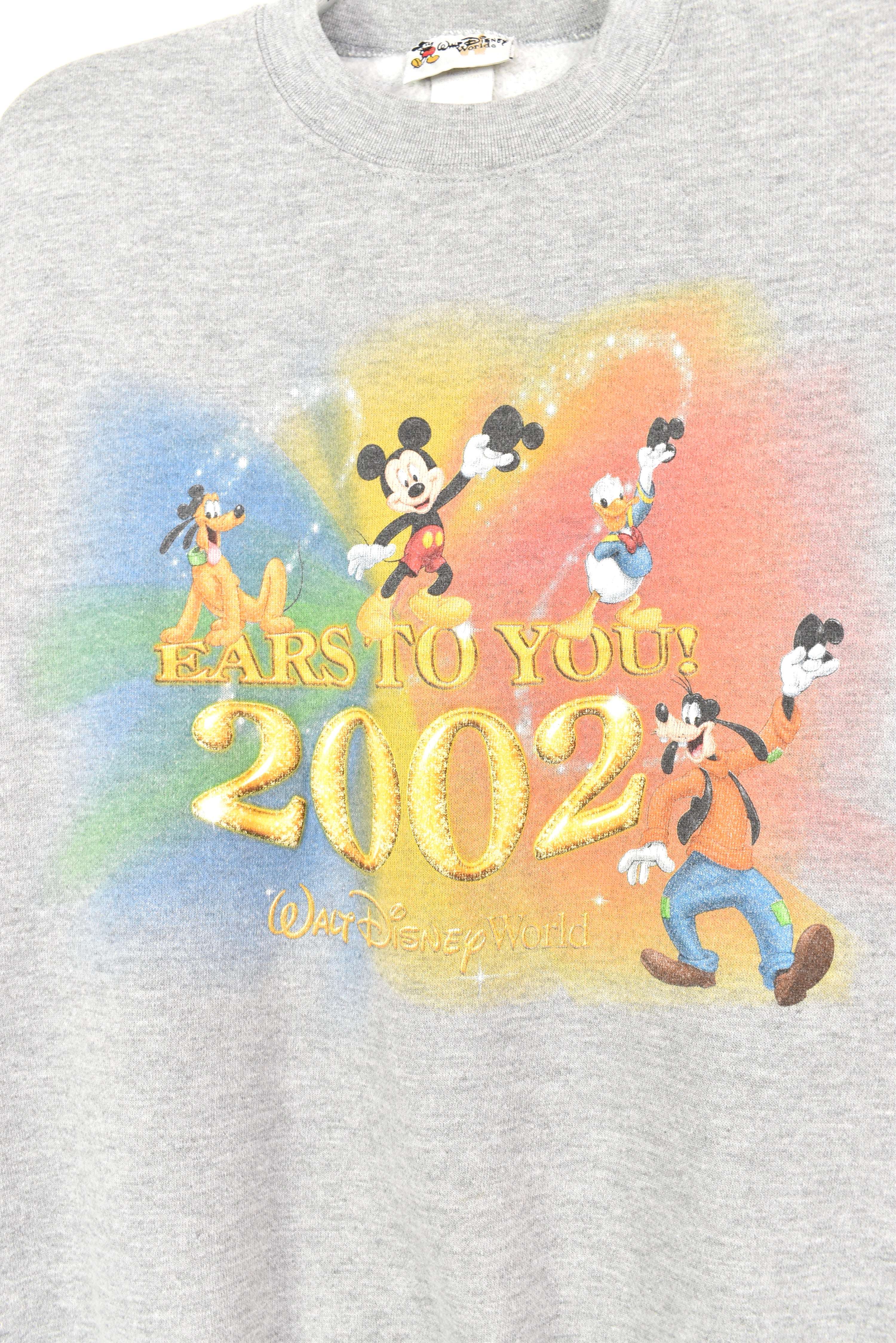 VINTAGE 2002 DISNEY GREY SWEATSHIRT | MEDIUM DISNEY / CARTOON
