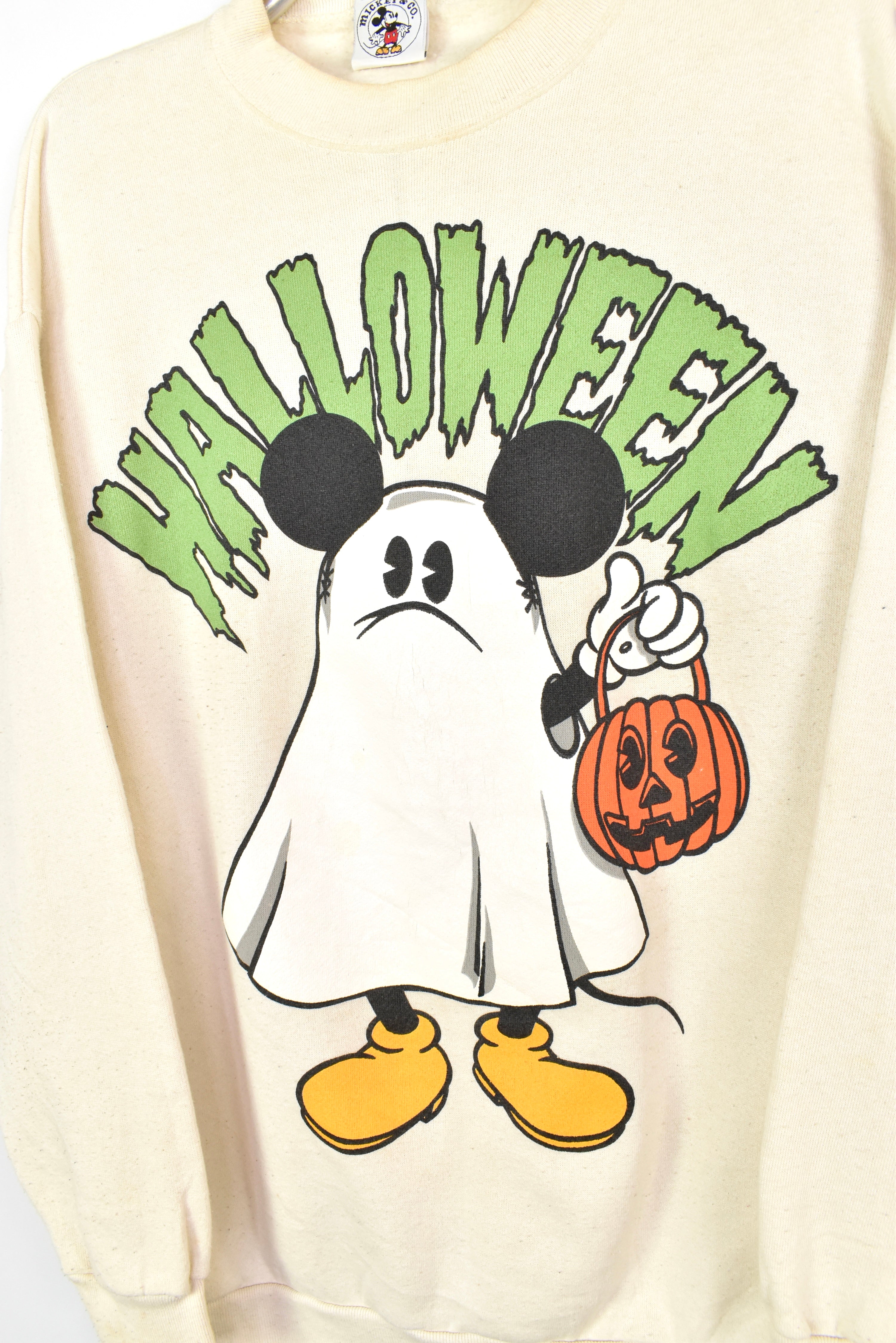 VINTAGE DISNEY MICKEY MOUSE CREAM SWEATSHIRT | XL DISNEY / CARTOON