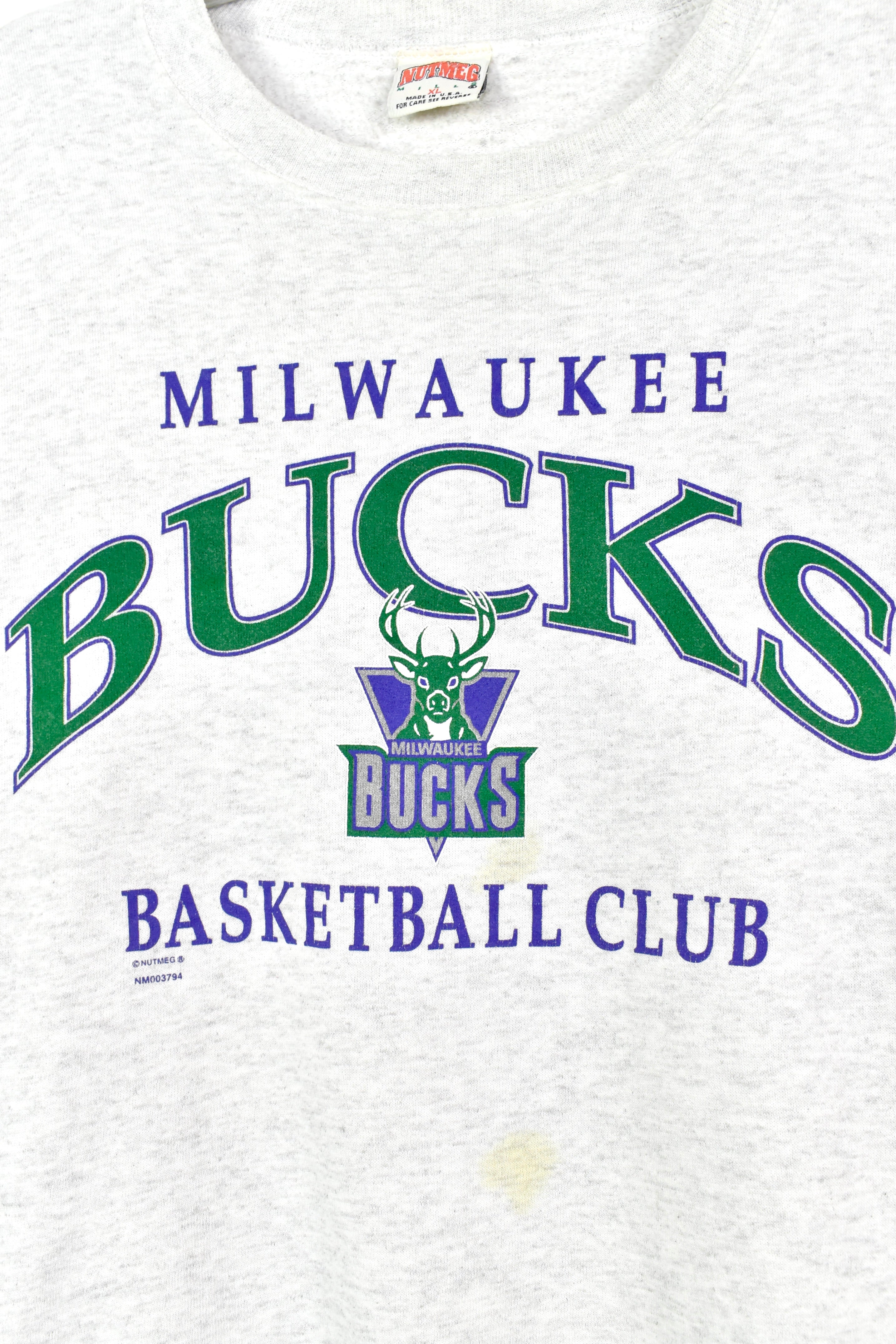VINTAGE NBA MILWAUKEE BUCKS GREY SWEATSHIRT | XL PRO SPORT