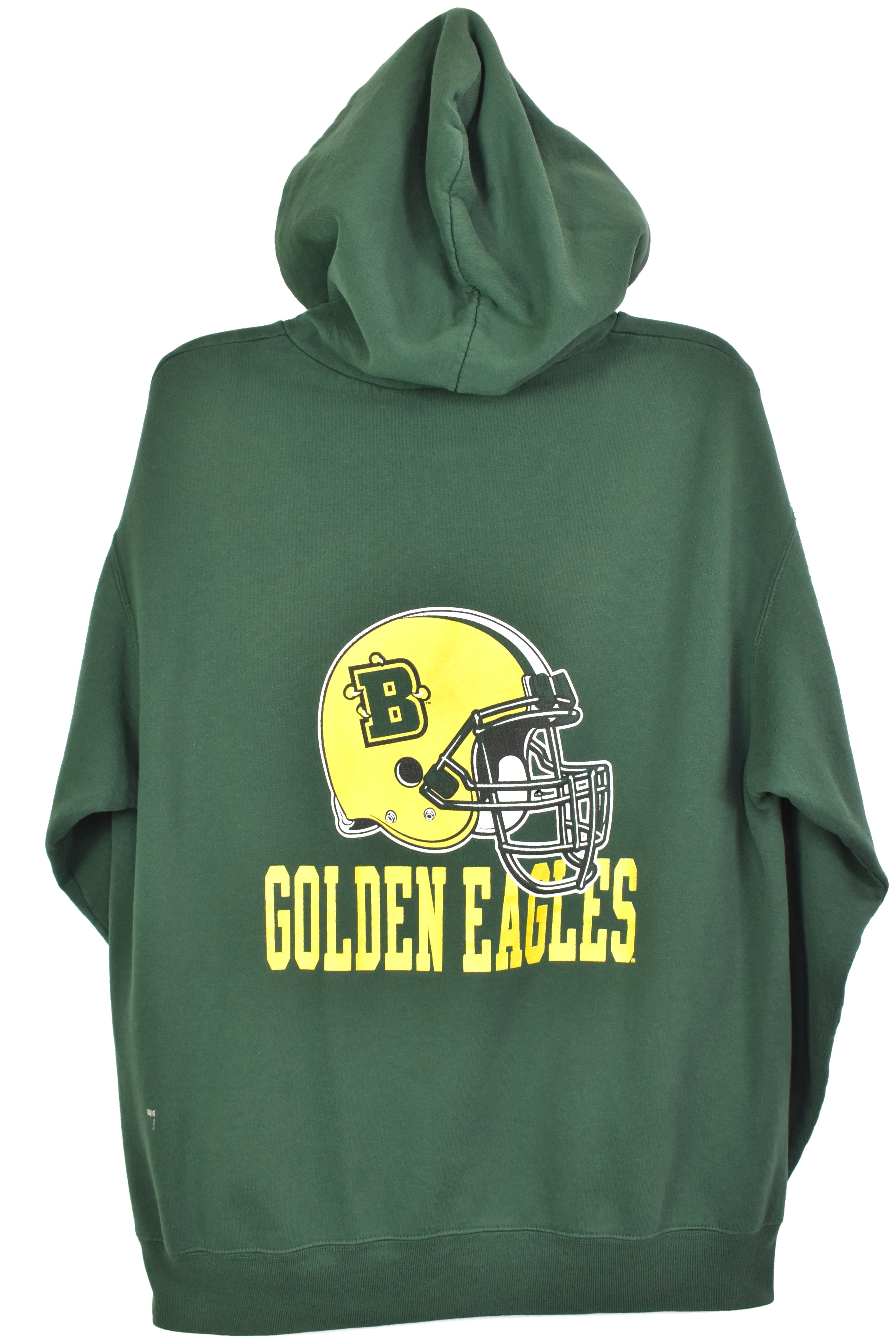 Vintage Brockport Football hoodie, pullover New York University sweatshirt - large, green COLLEGE