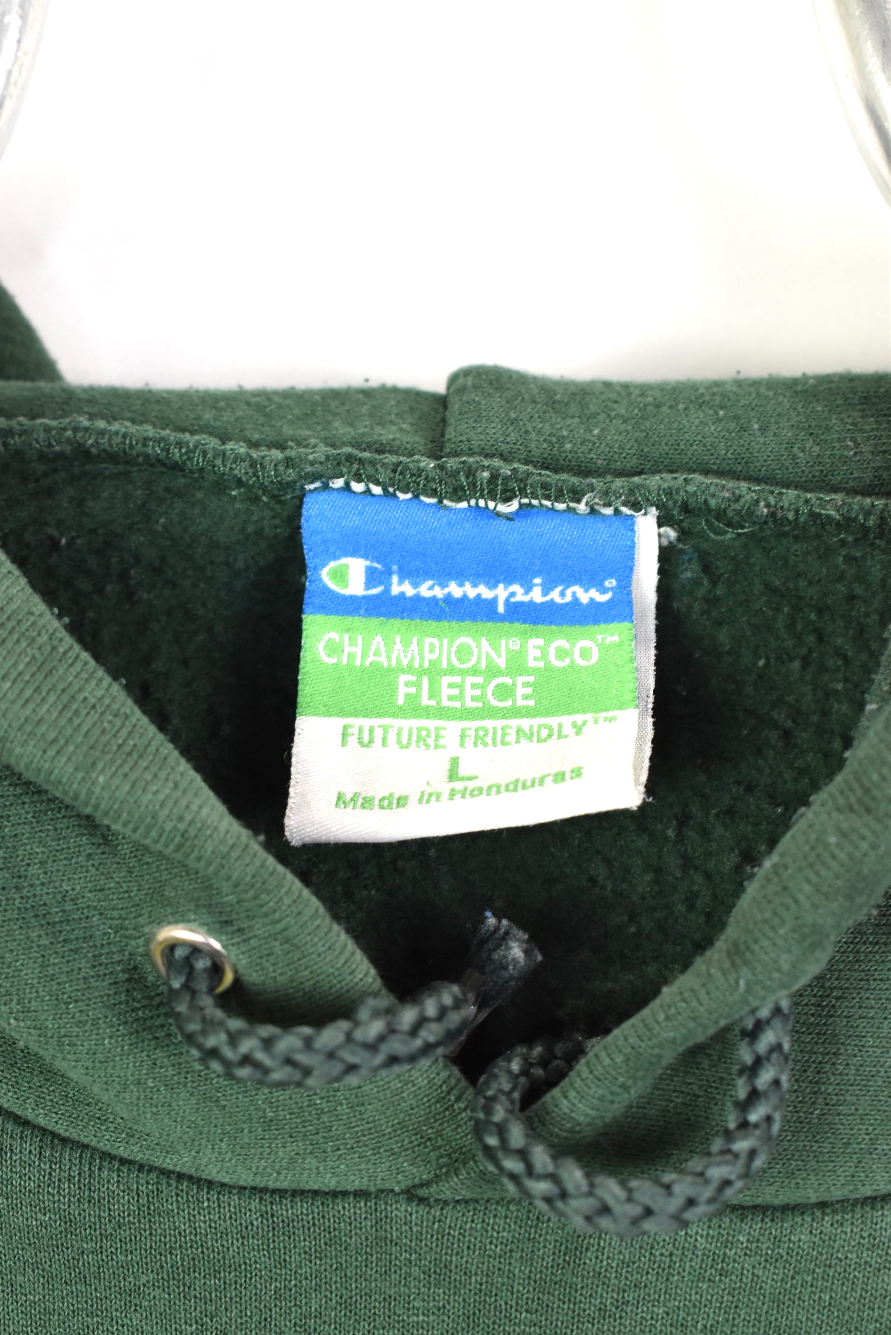 Vintage Brockport Football hoodie, pullover New York University sweatshirt - large, green COLLEGE