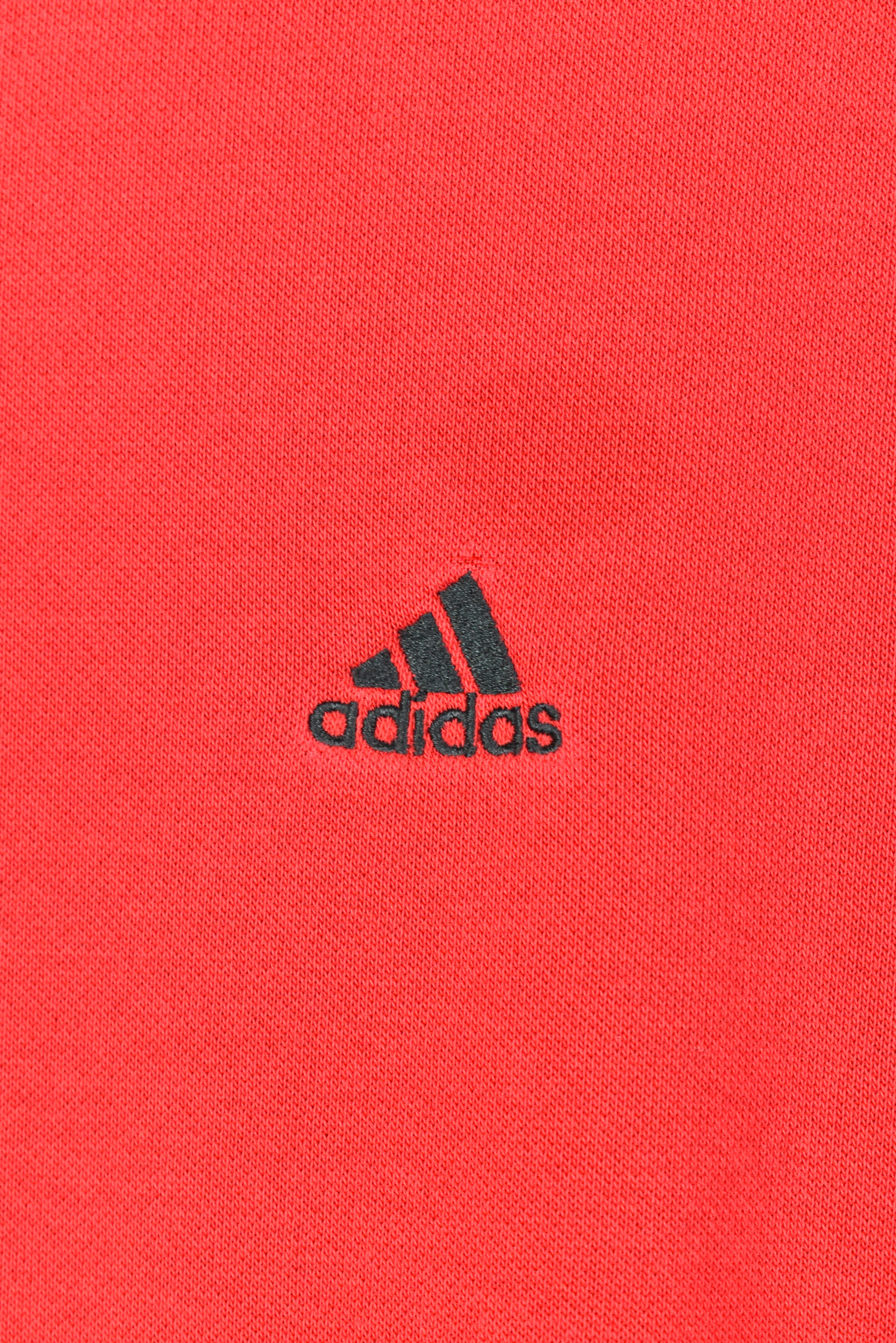 VINTAGE ADIDAS EMBROIDERED RED HOODIE | XXL ADIDAS