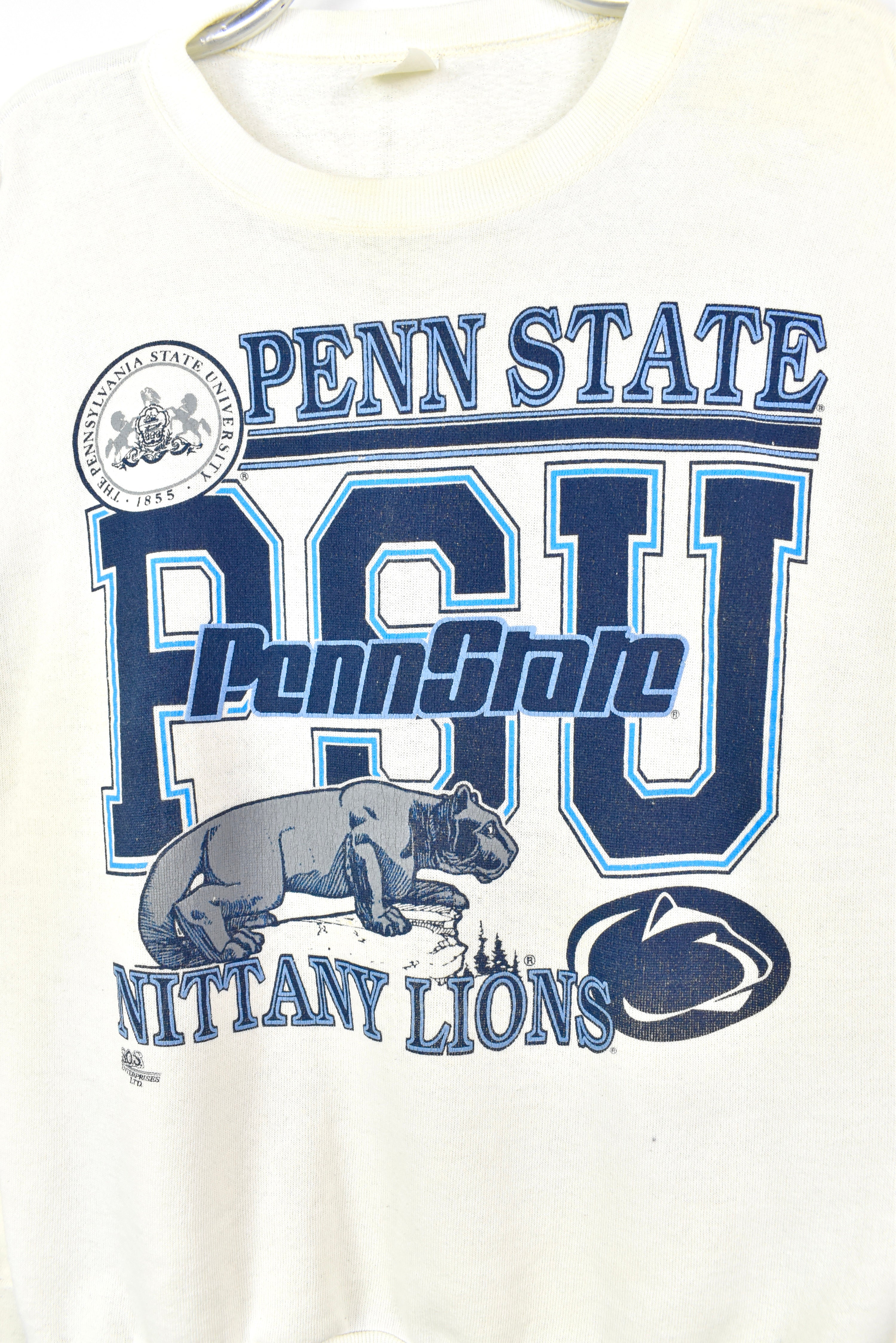VINTAGE PENN STATE UNIVERSITY WHITE SWEATSHIRT | LARGE COLLEGE
