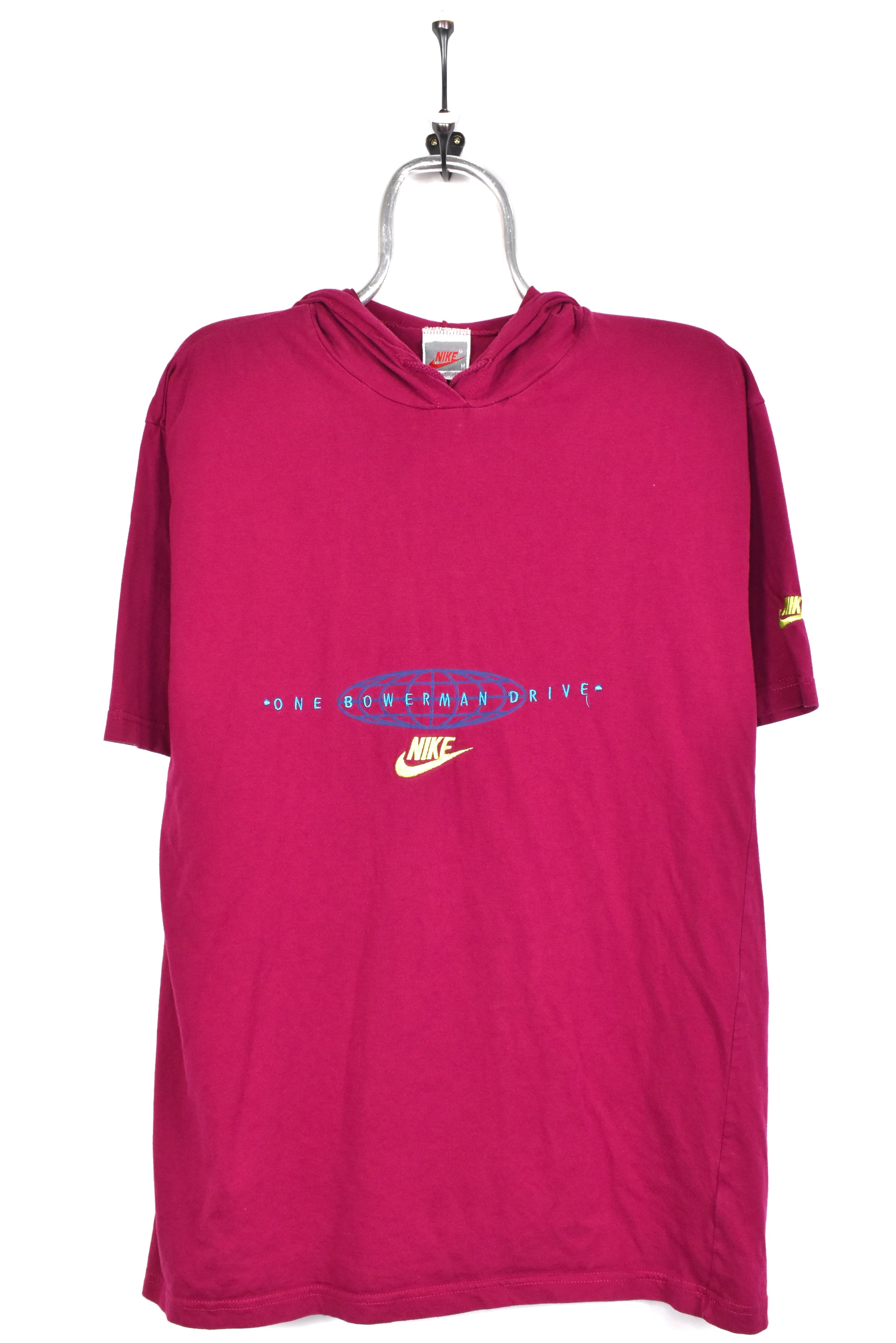 Vintage Nike shirt, 80's burgundy embroidered hooded tee - AU L NIKE