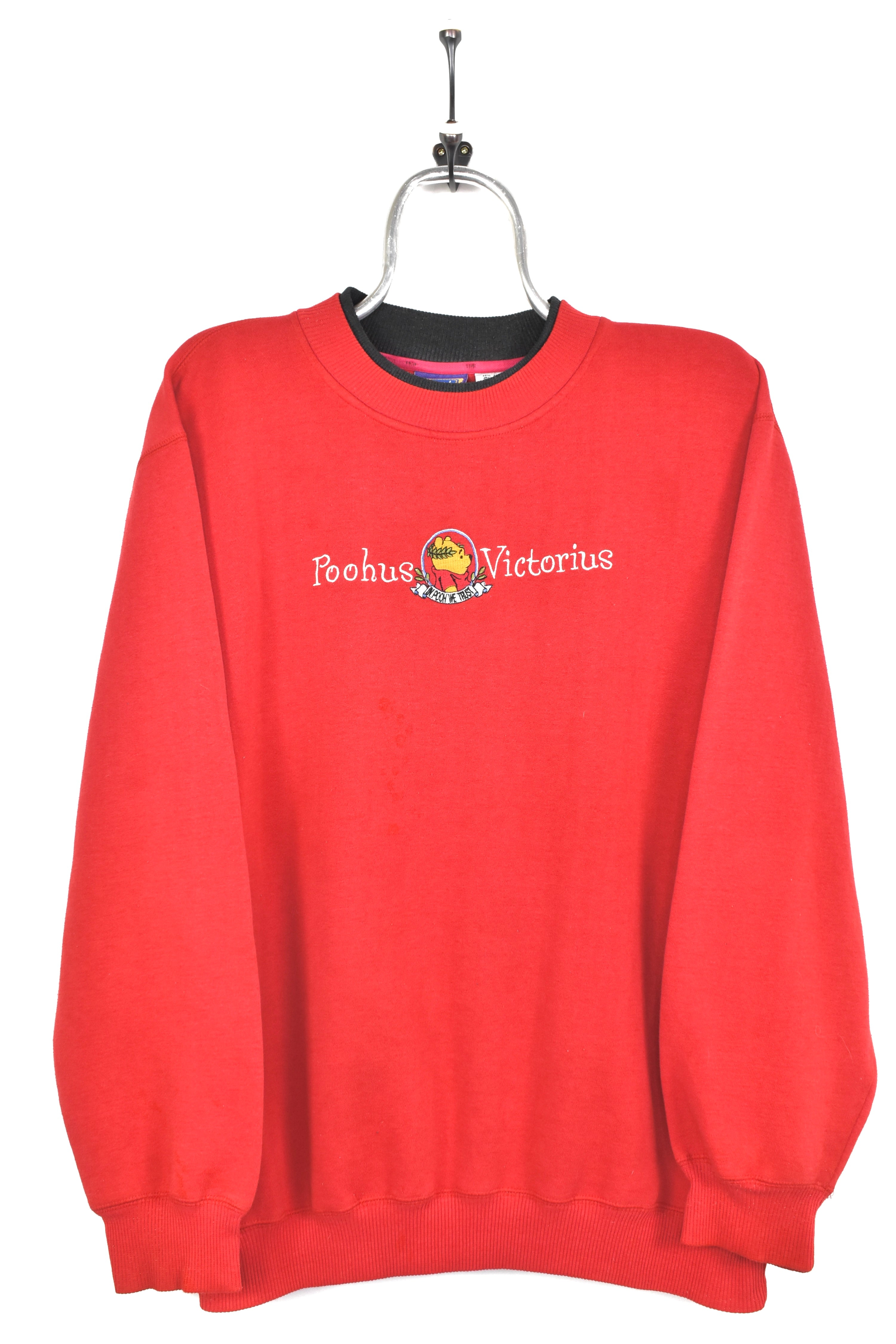 VINTAGE DISNEY POOH EMBROIDERED RED SWEATSHIRT | XL DISNEY / CARTOON