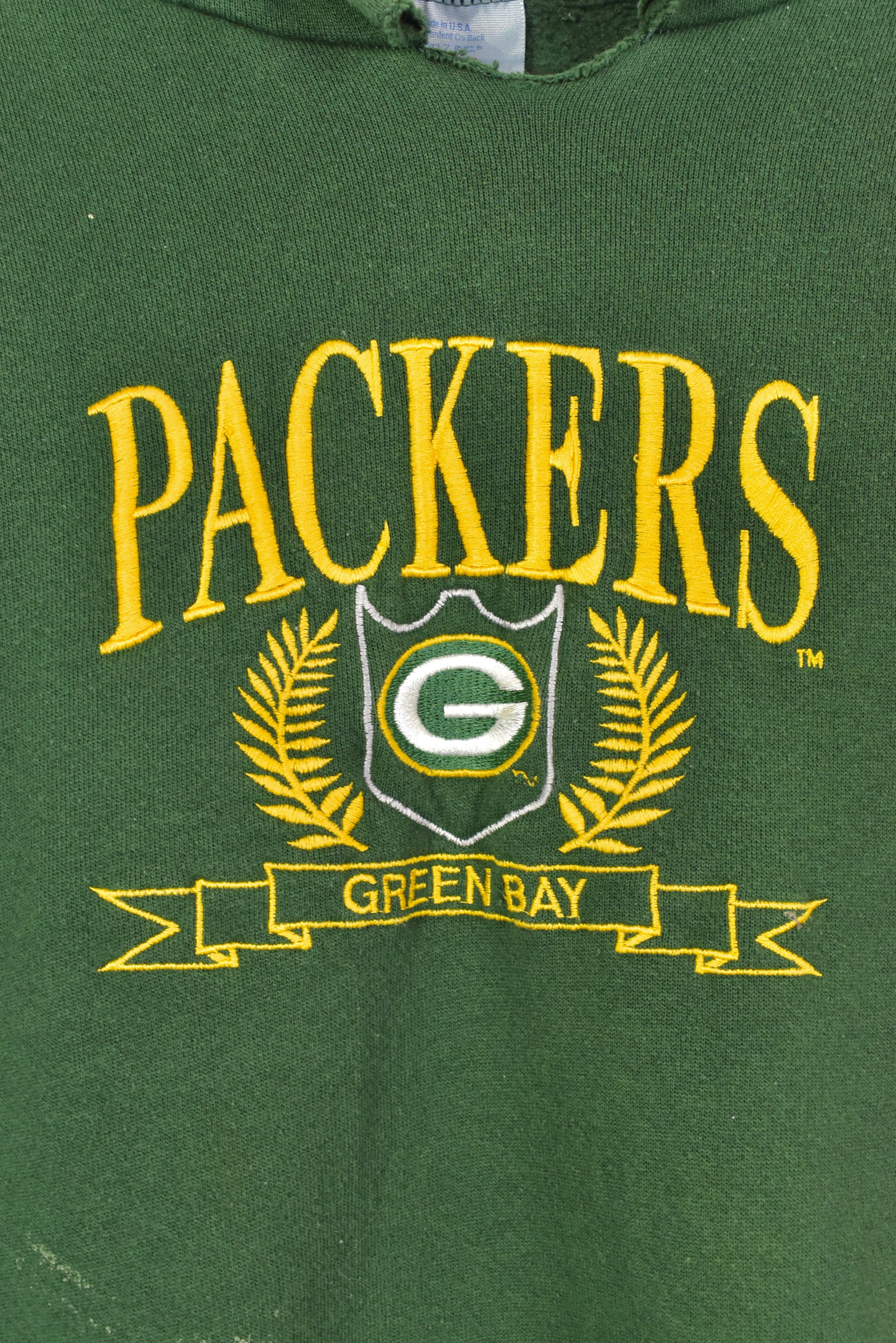 Vintage Green Bay Packers hoodie, NFL embroidered sweatshirt - large, green PRO SPORT