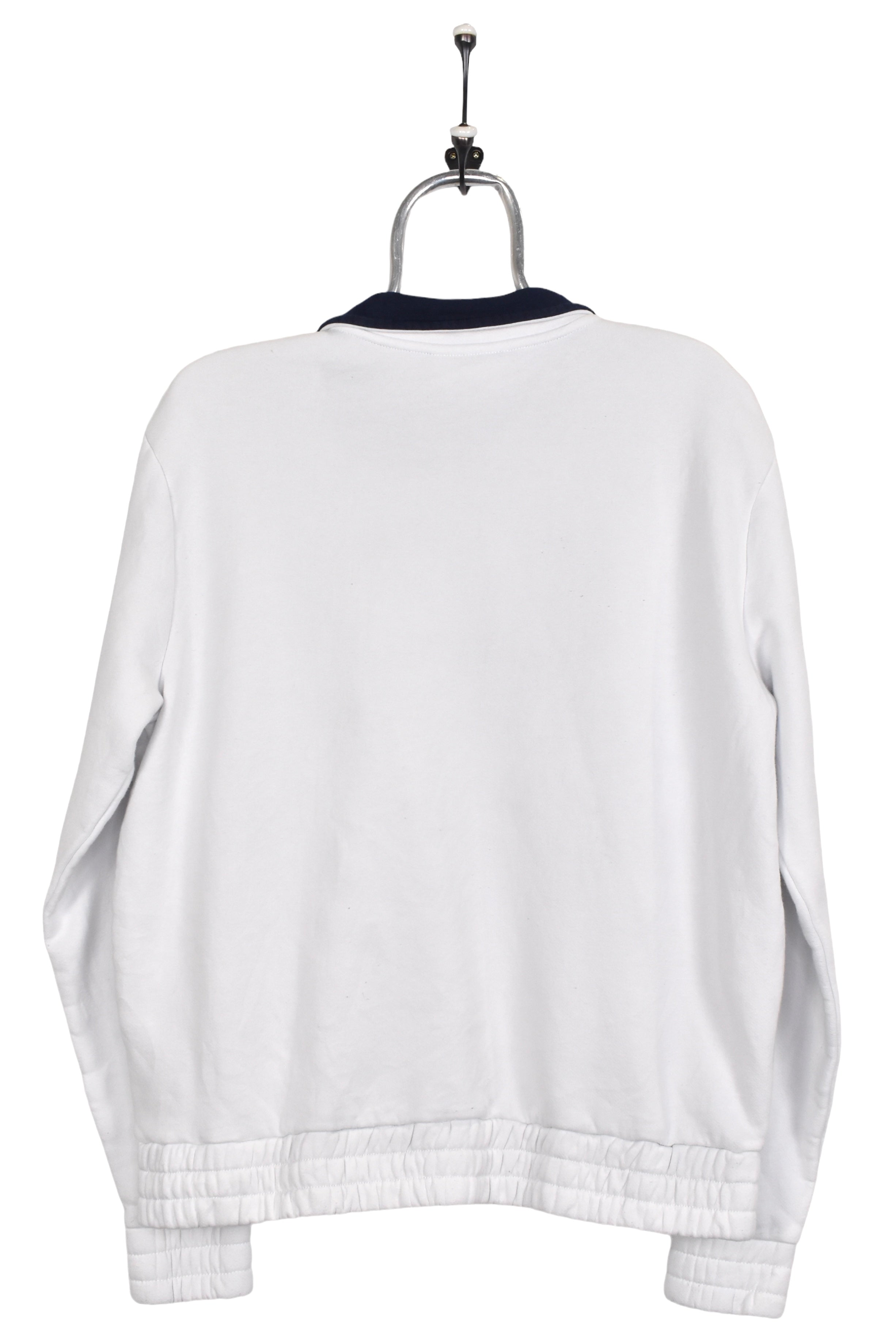 Women's vintage Fila sweatshirt, white embroidered 1/4 zip - AU Medium