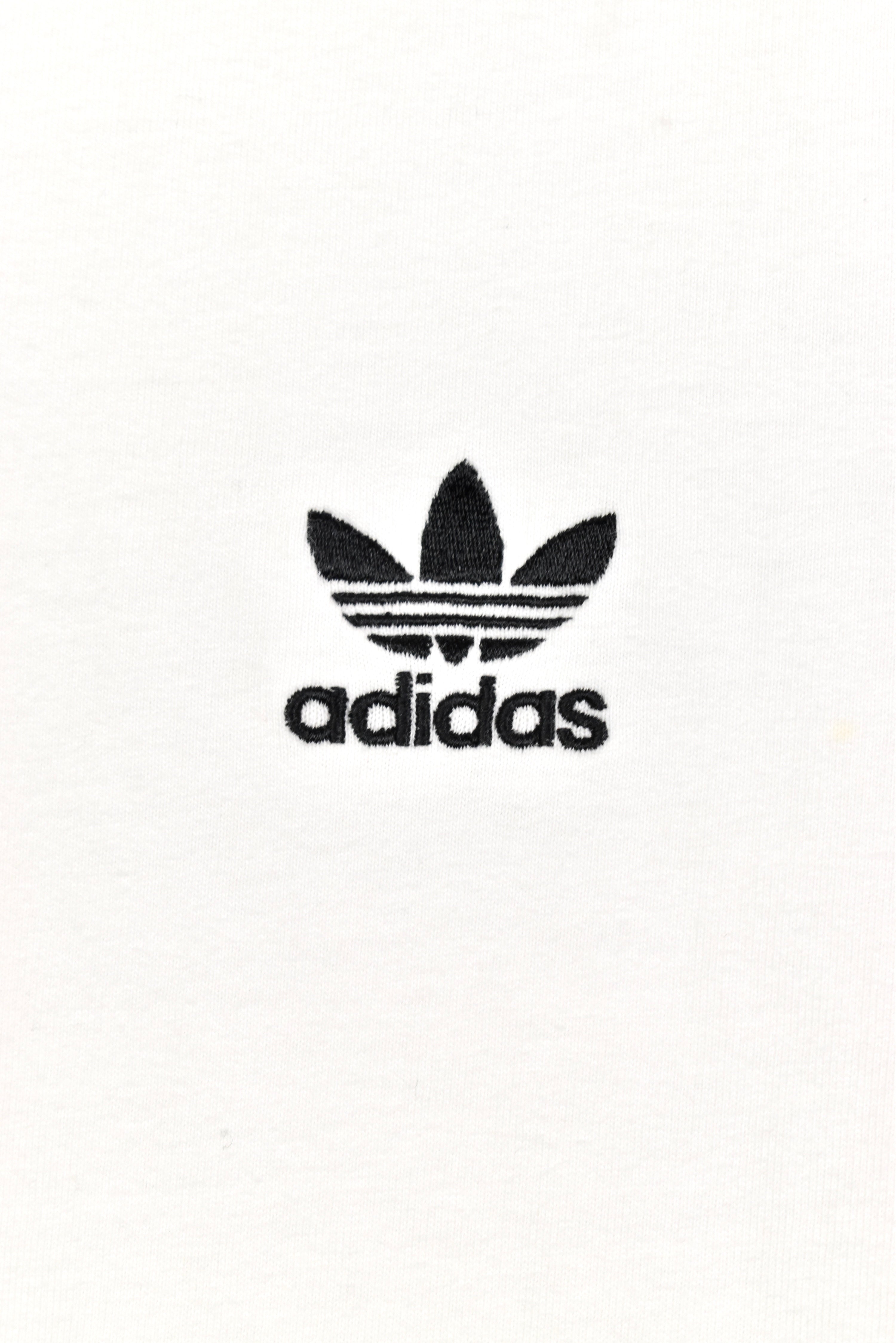 Vintage Adidas shirt, embroidered tee - large, white ADIDAS