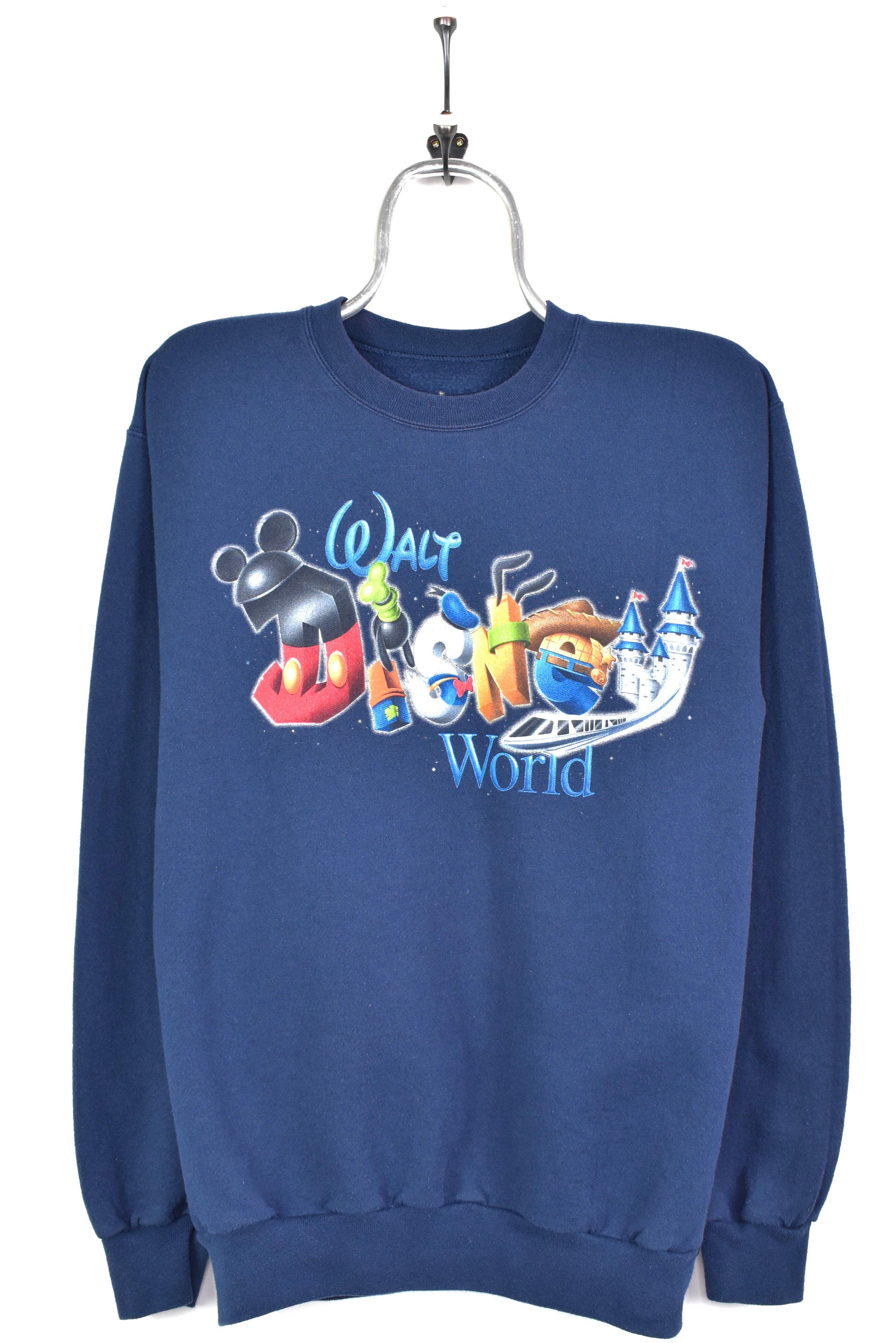VINTAGE DISNEY WORLD NAVY SWEATSHIRT | SMALL DISNEY / CARTOON