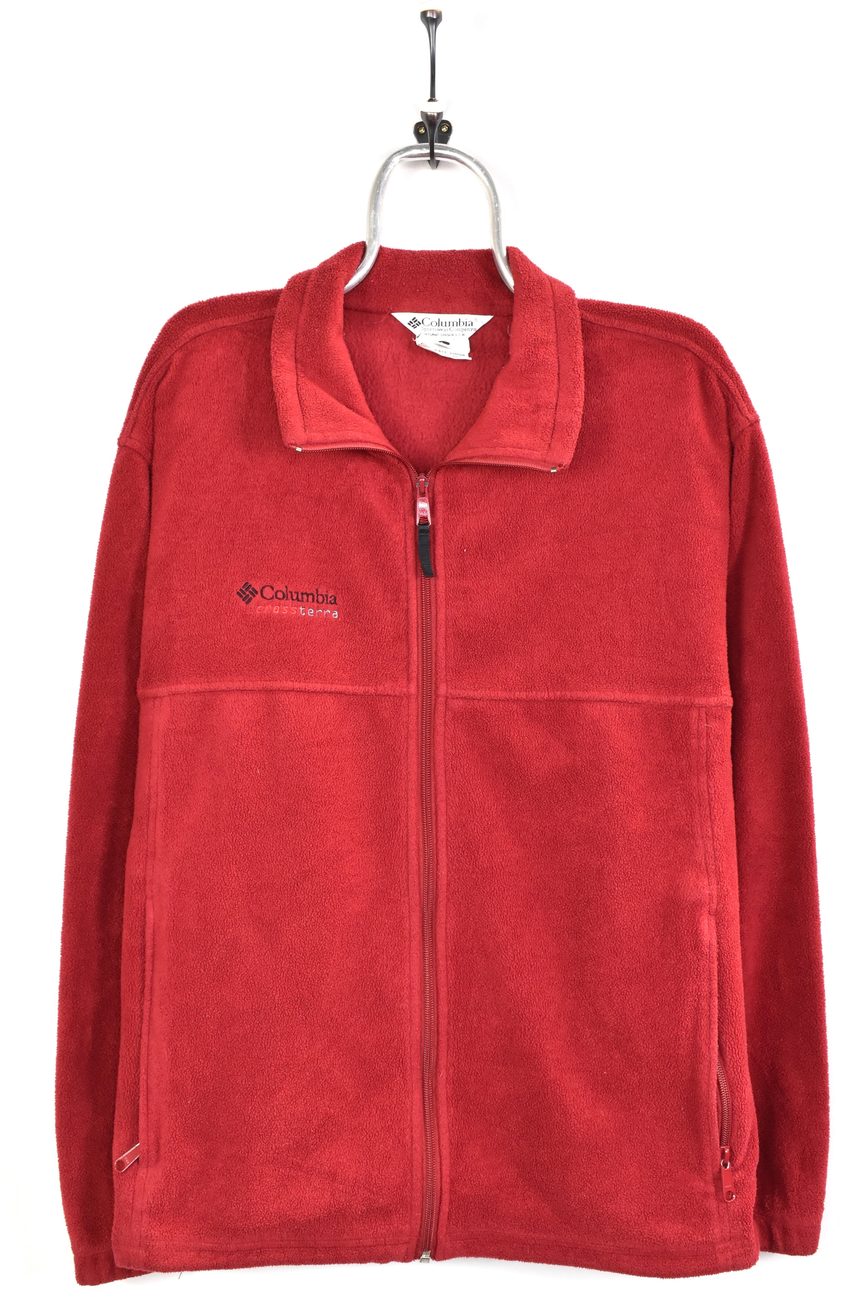 Vintage Columbia embroidered burgundy fleece jacket | XL COLUMBIA
