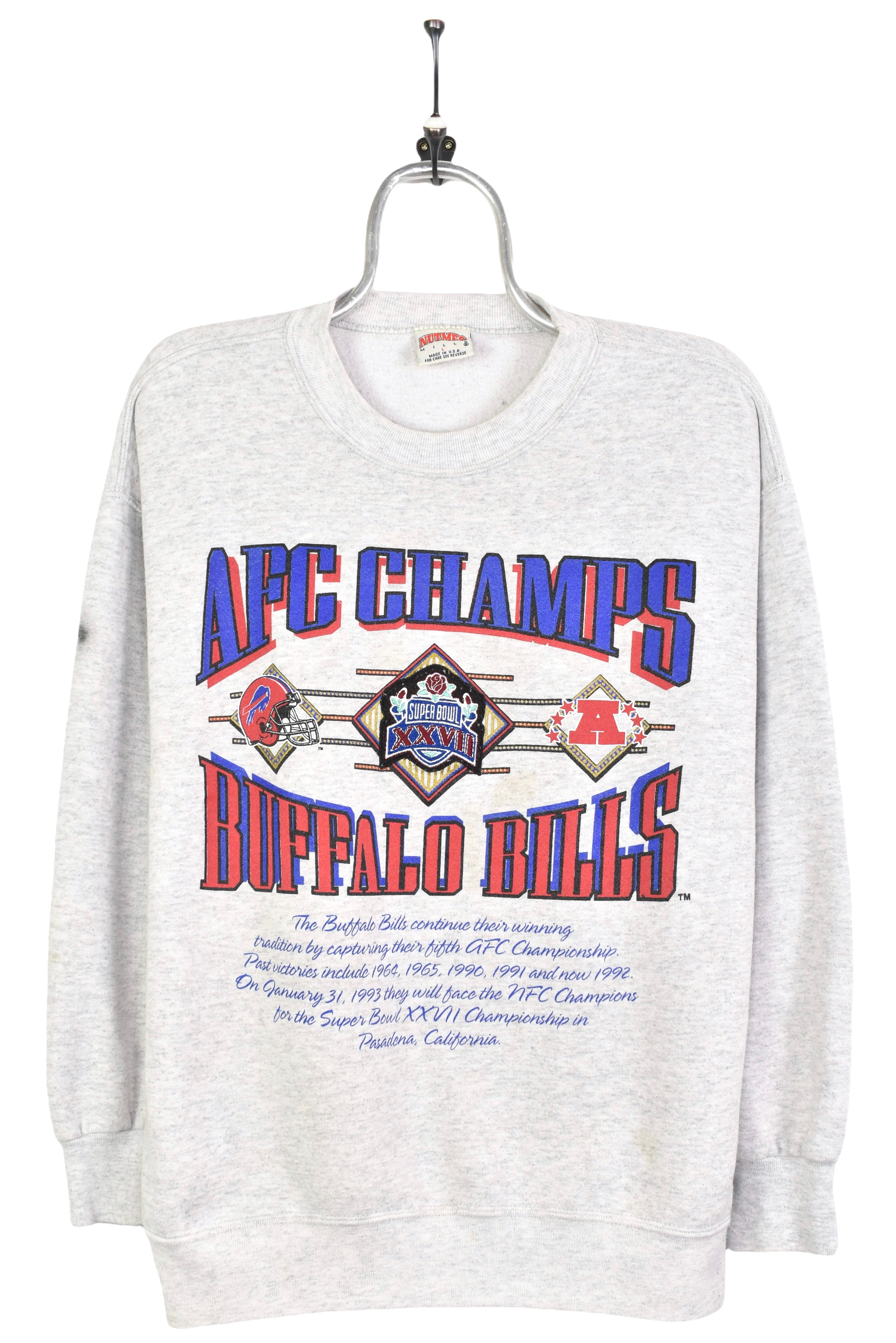 Vintage 1993 nfl buffalo bills super bowl grey sweatshirt | large PRO SPORT