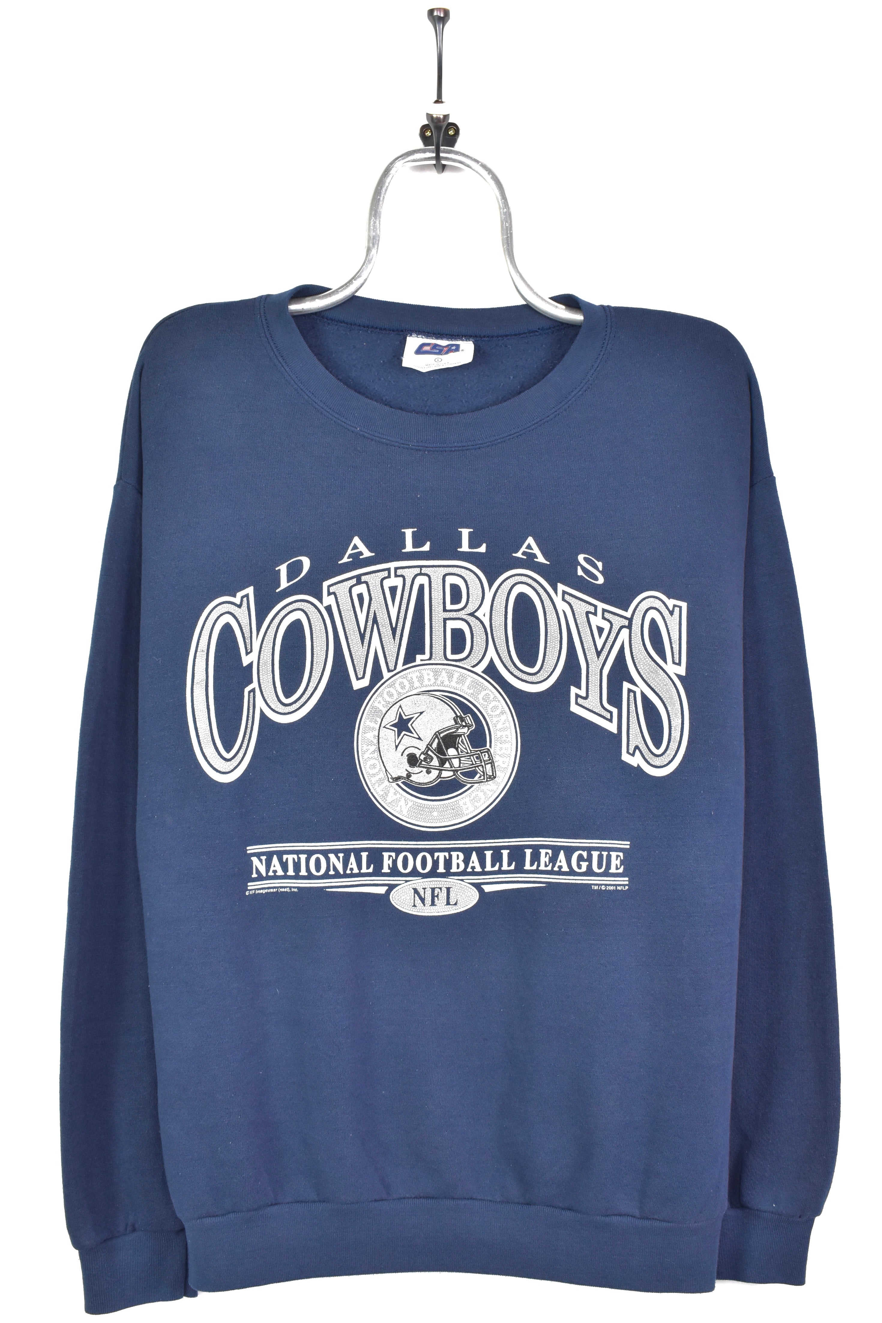 VINTAGE 2001 NFL DALLAS COWBOYS NAVY SWEATSHIRT | LARGE PRO SPORT