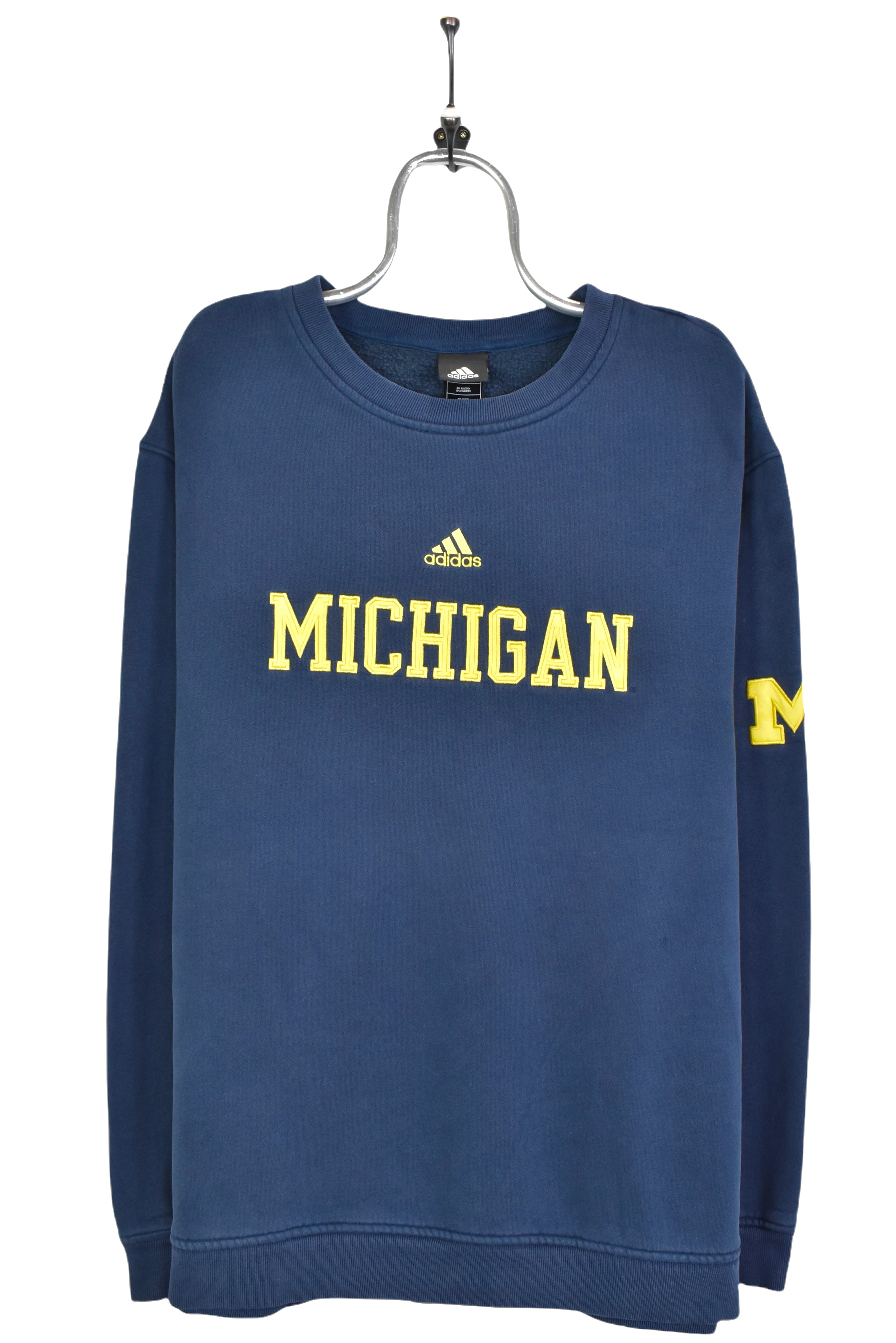 Vintage University of Michigan sweatshirt, Adidas embroidered crewneck - XL, navy blue COLLEGE