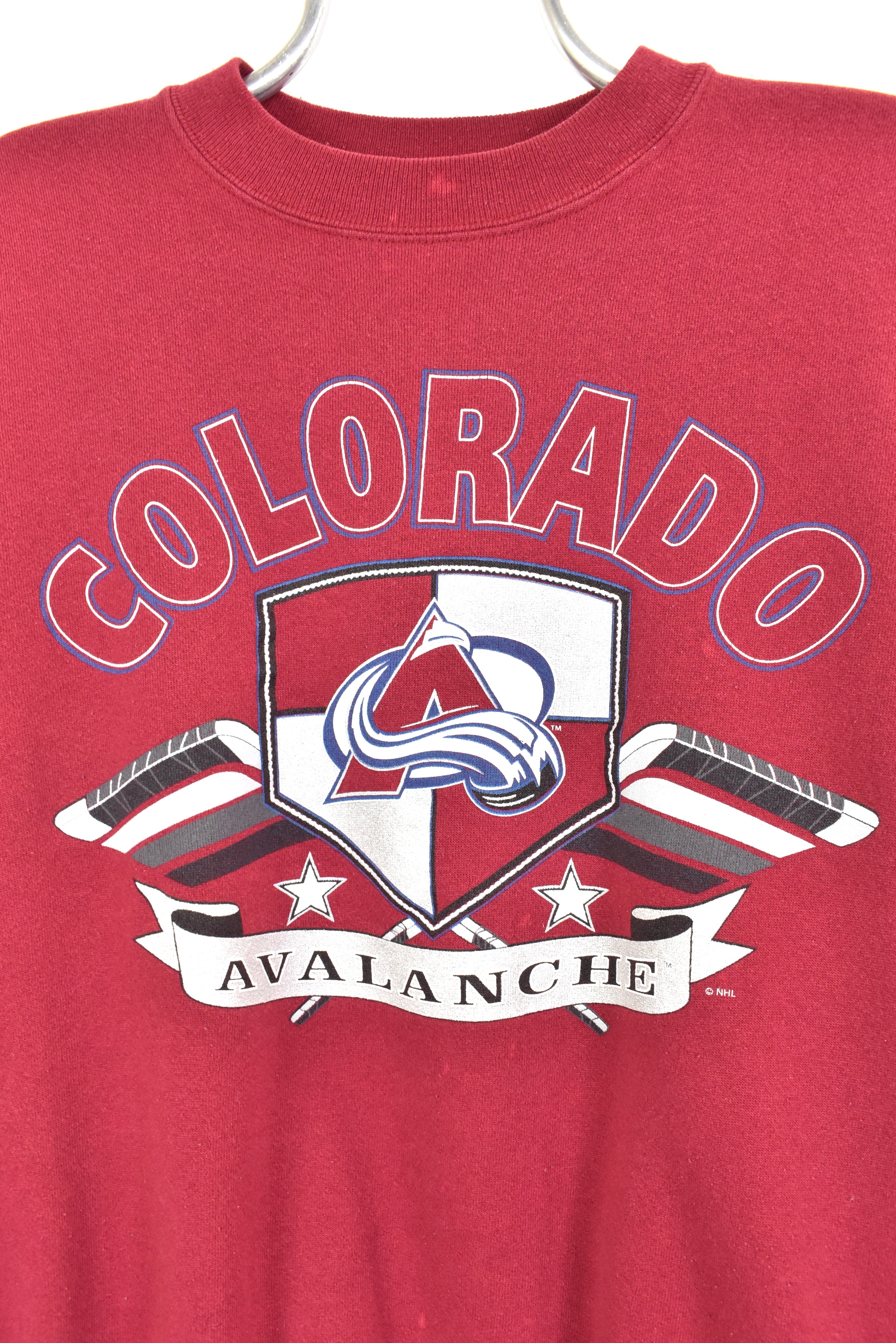 Vintage Colorado Avalanche sweatshirt, NHL long sleeve graphic crewneck - medium, burgundy PRO SPORT