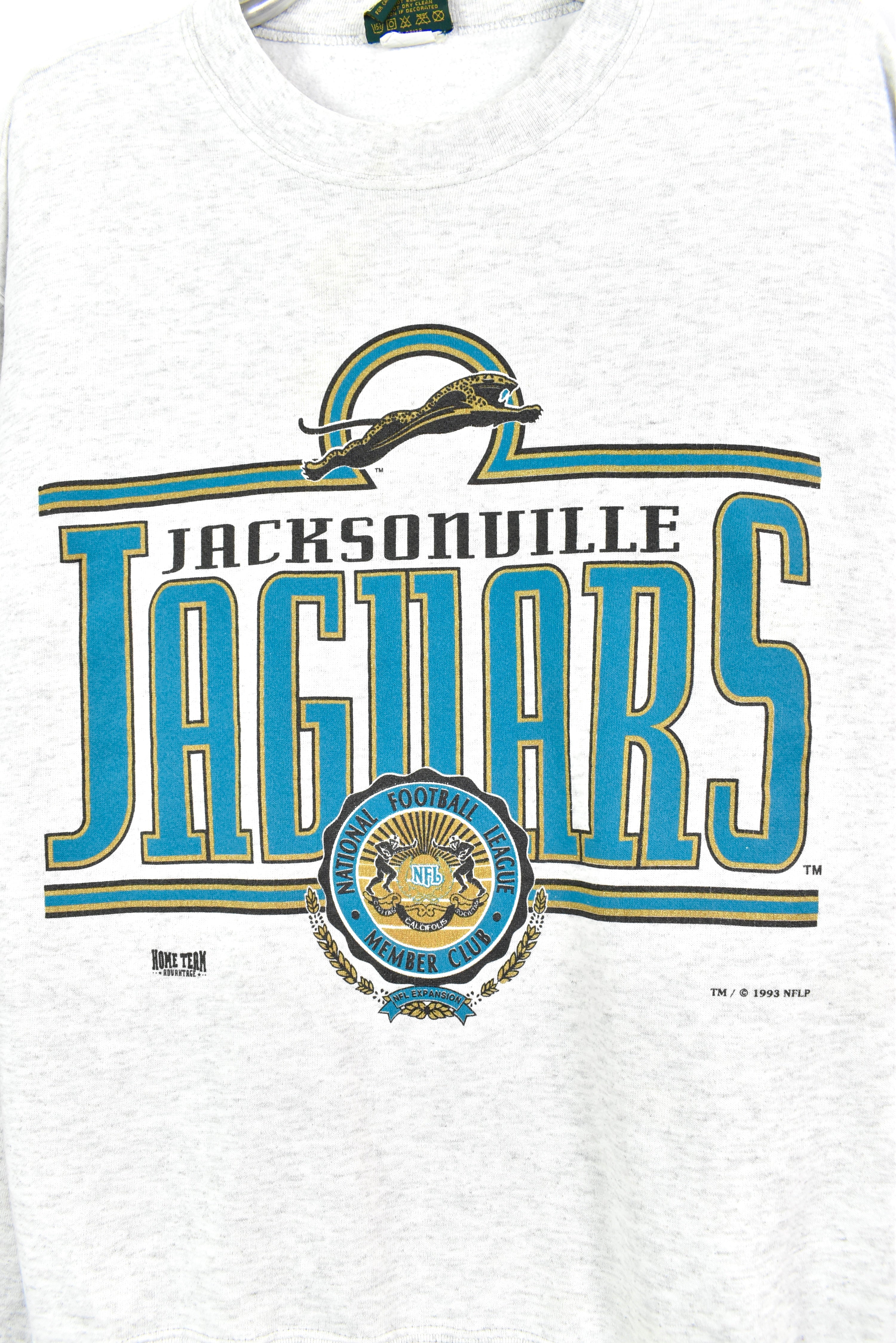 VINTAGE 1993 NFL JACKSONVILLE JAGUARS GREY SWEATSHIRT | LARGE PRO SPORT