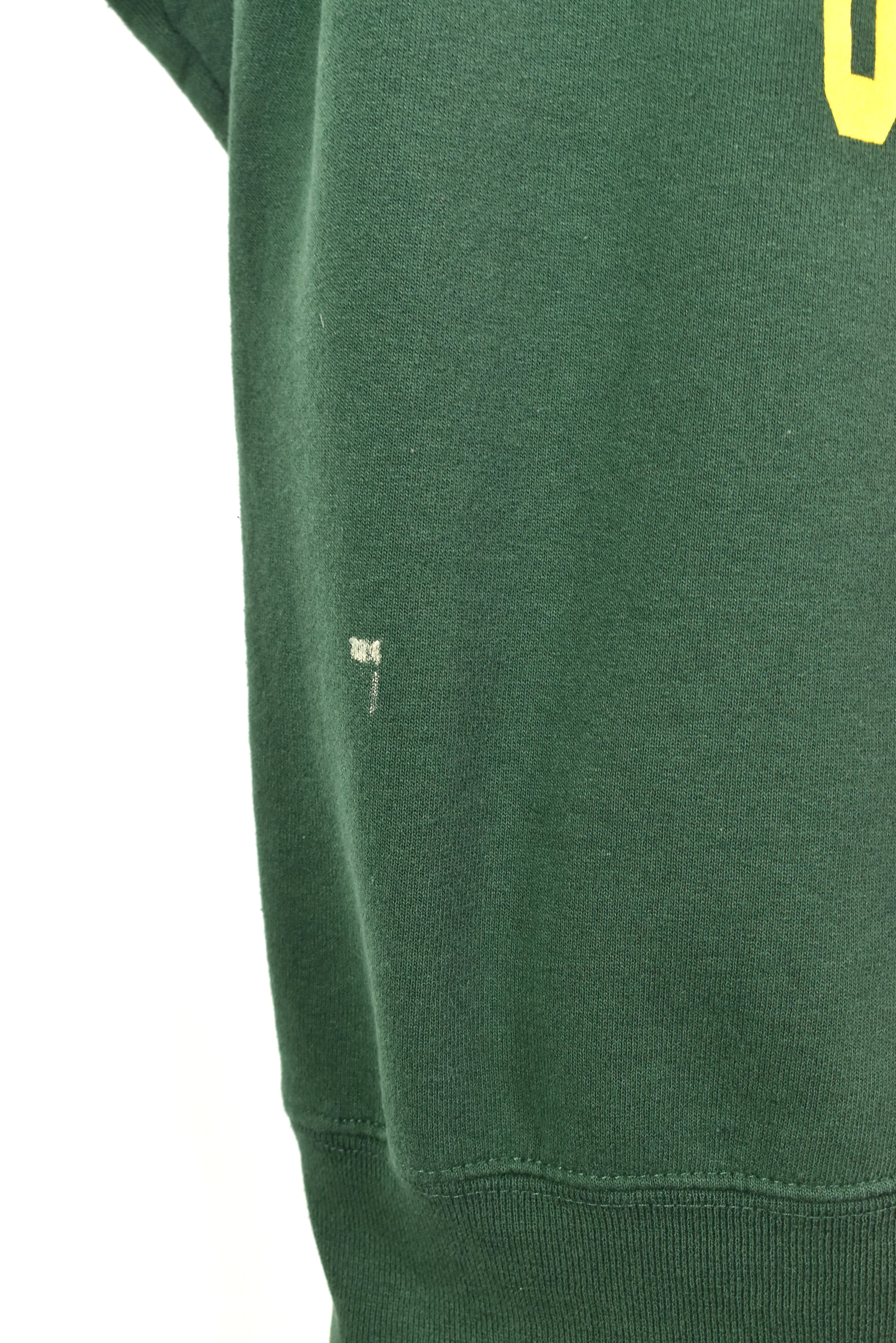 Vintage Brockport Football hoodie, pullover New York University sweatshirt - large, green COLLEGE