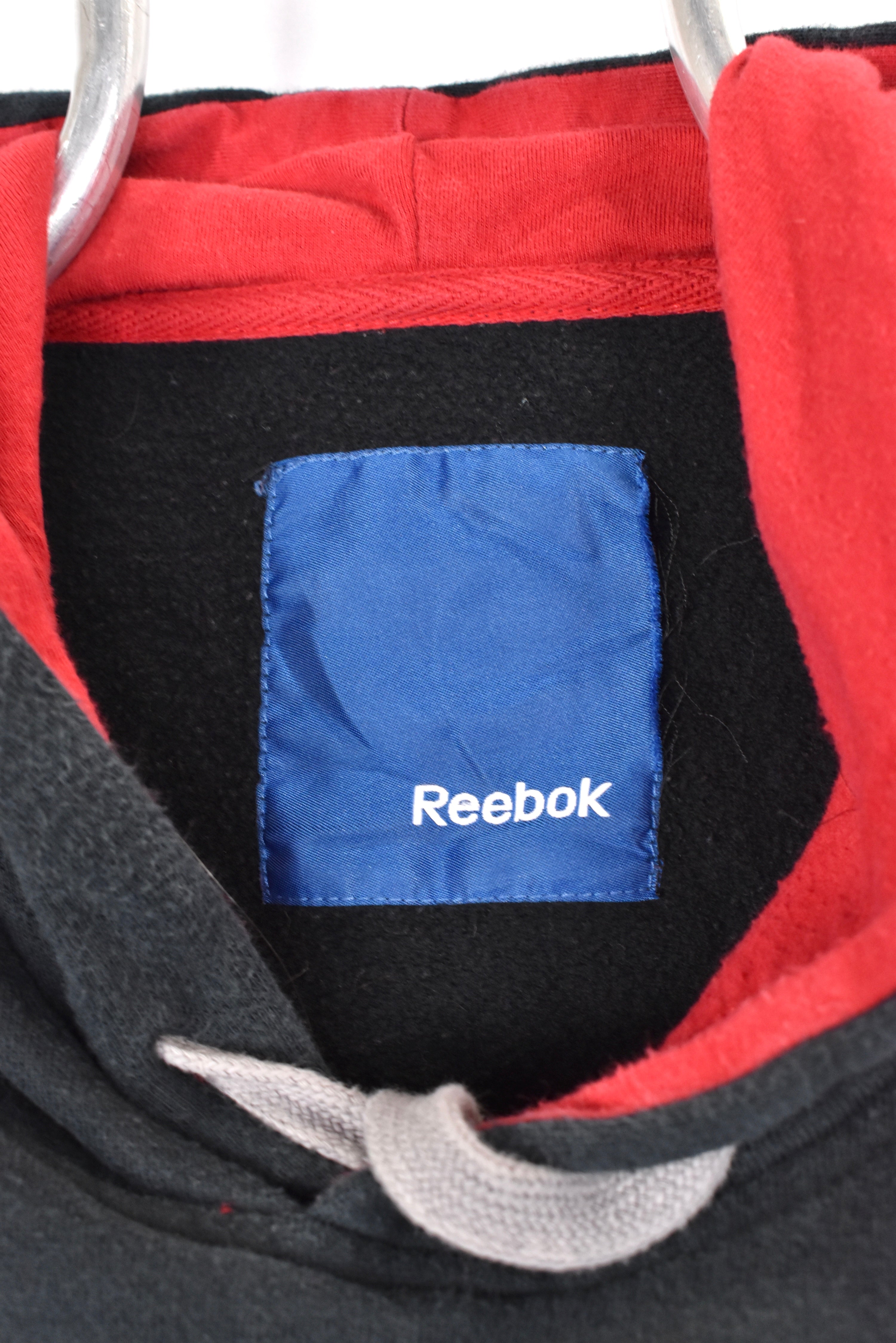 Vintage Reebok hoodie, black embroidered sweatshirt - AU XL REEBOK