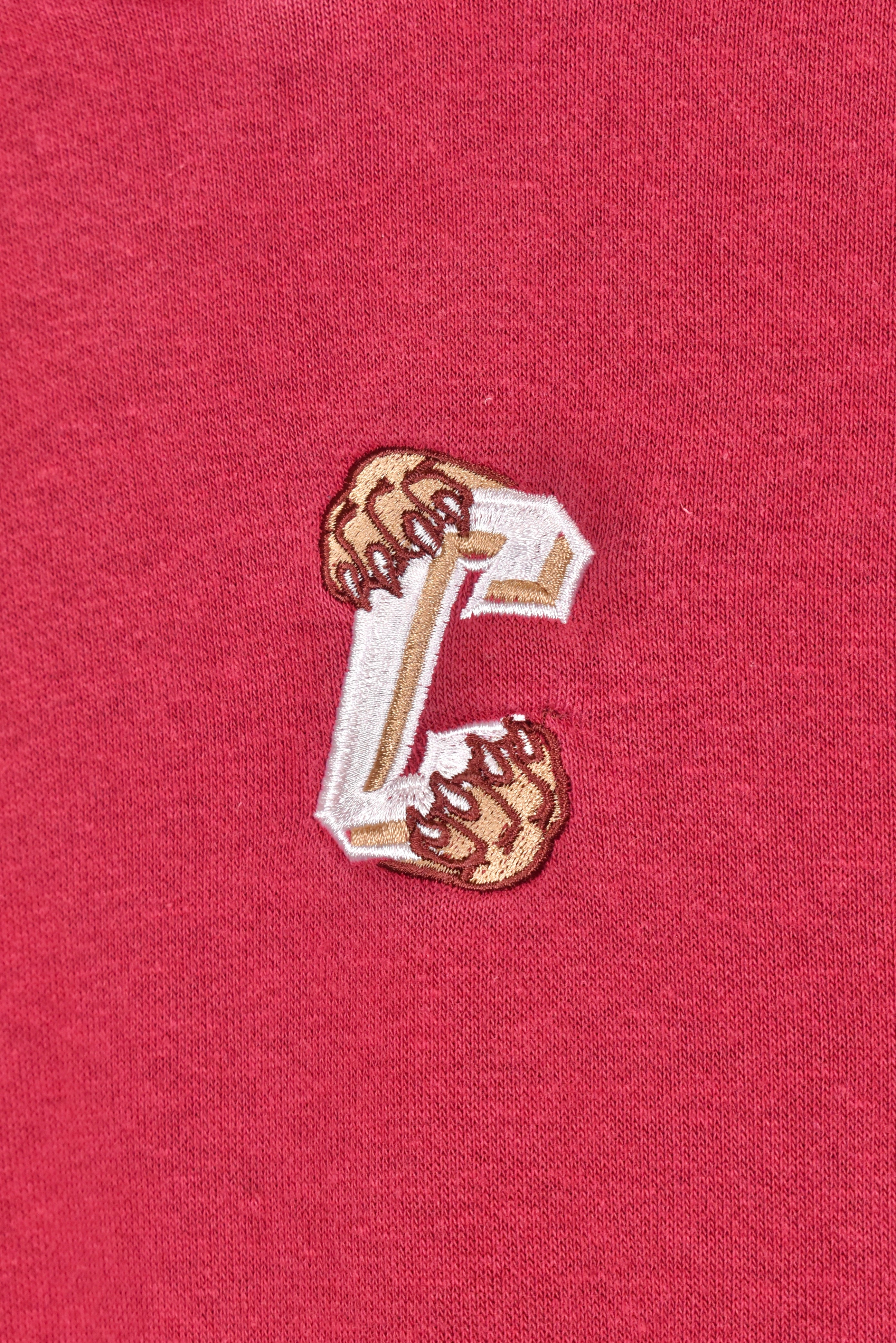 Vintage Nike hoodie, burgundy embroidered sweatshirt - AU Medium NIKE