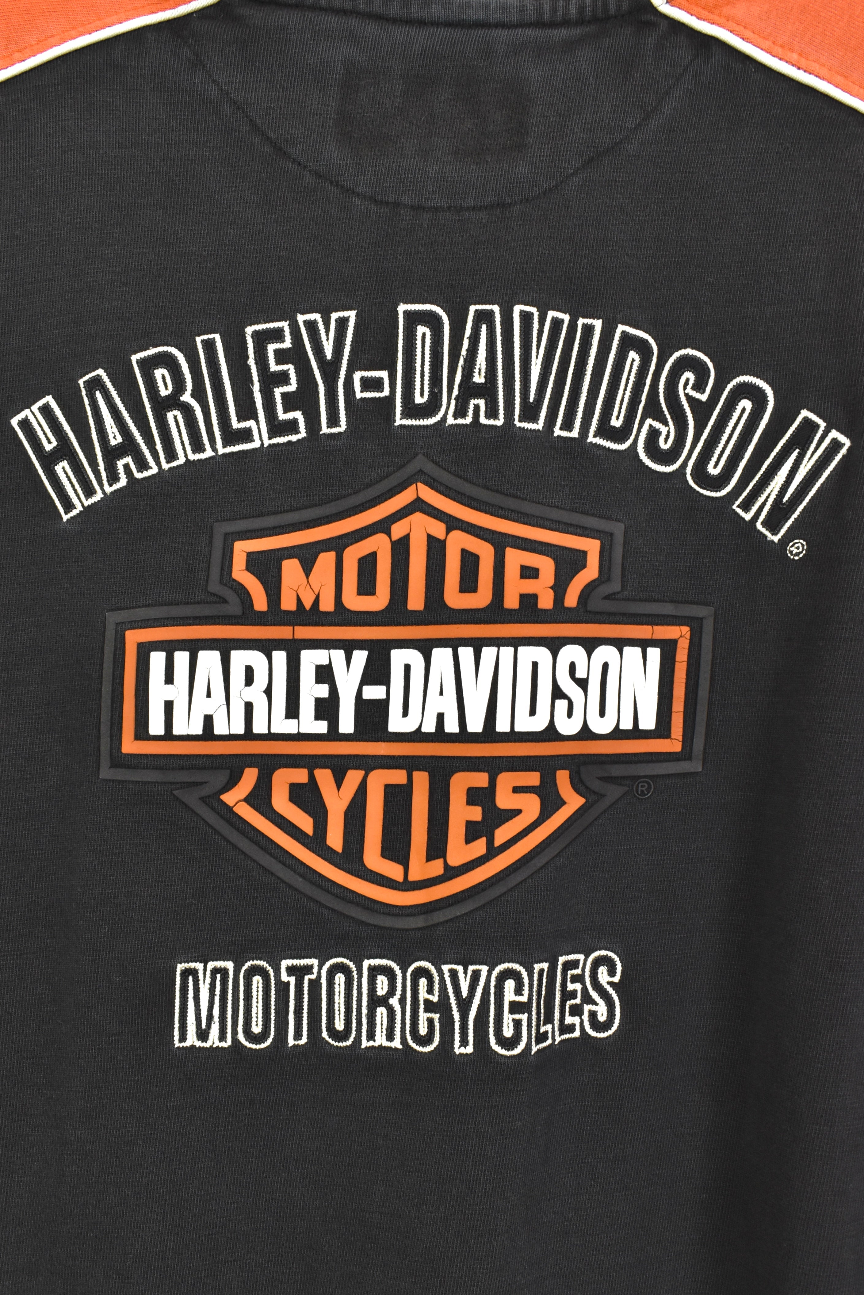 Vintage Harley Davidson embroidered black sweatshirt | XL HARLEY DAVIDSON