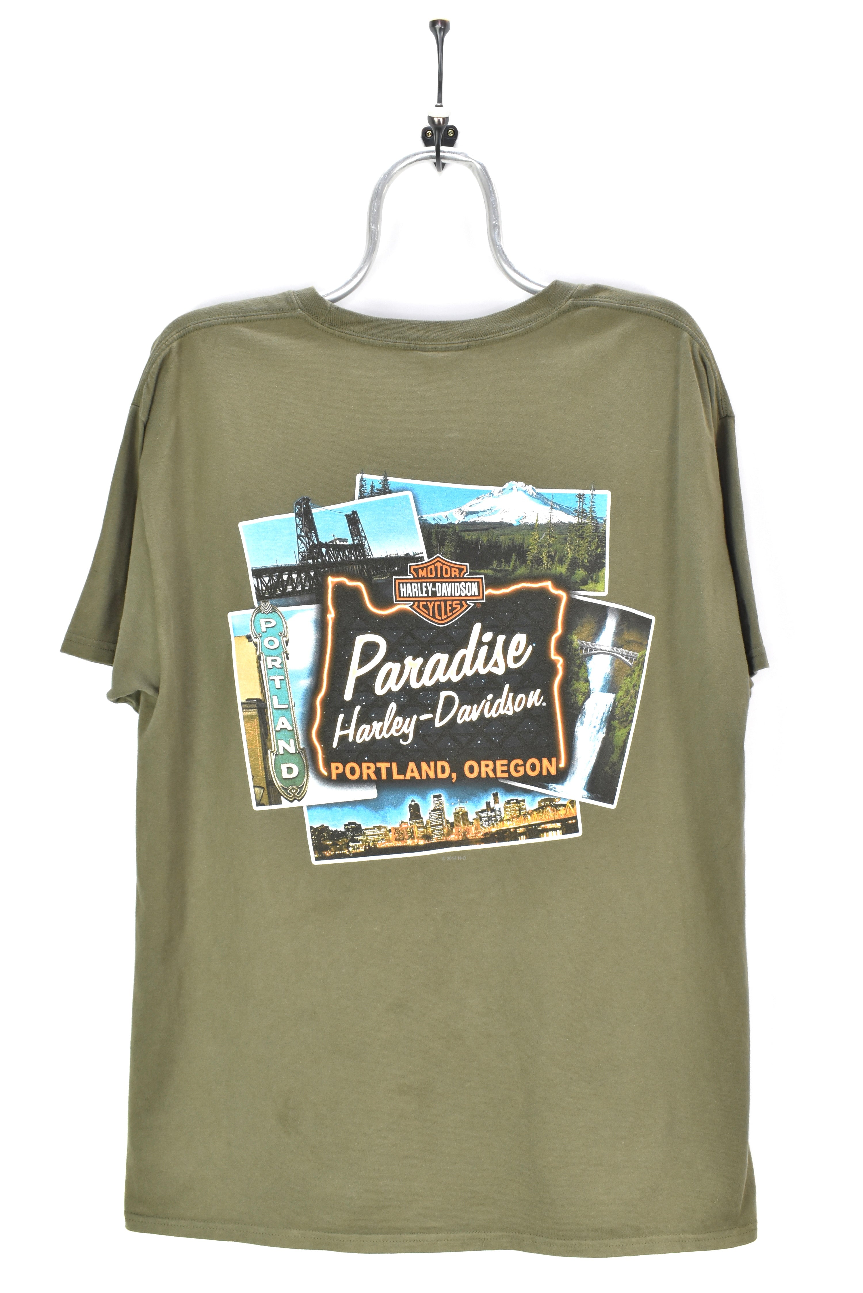 HARLEY DAVIDSON GREEN T-SHIRT | LARGE HARLEY DAVIDSON