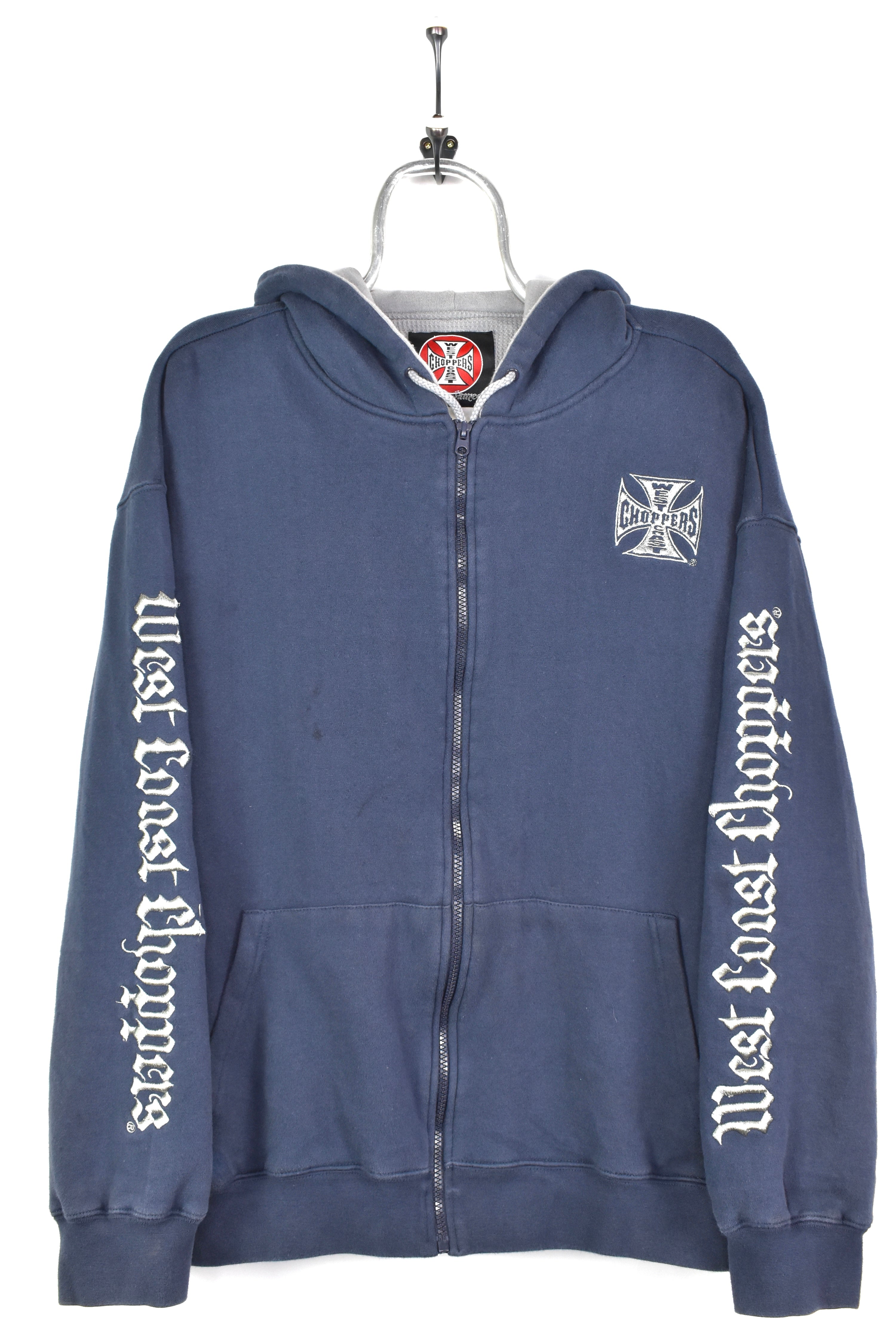 VINTAGE WEST COAST CHOPPERS EMBROIDERED NAVY HOODIE | XXL HARLEY DAVIDSON