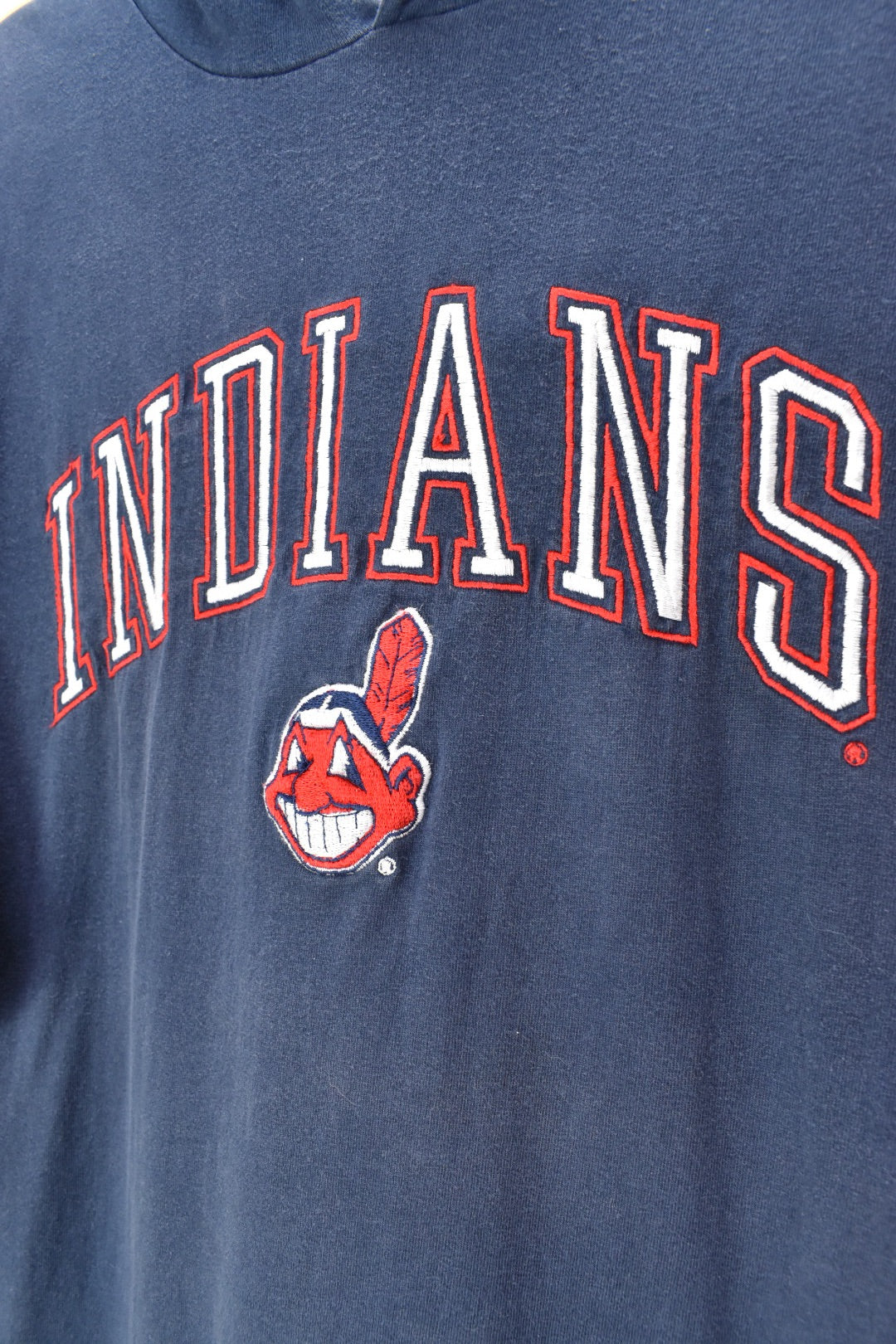 VINTAGE NHL CHICAGO INDIANS EMBROIDERED HOODED T-SHIRT | XL PRO SPORT
